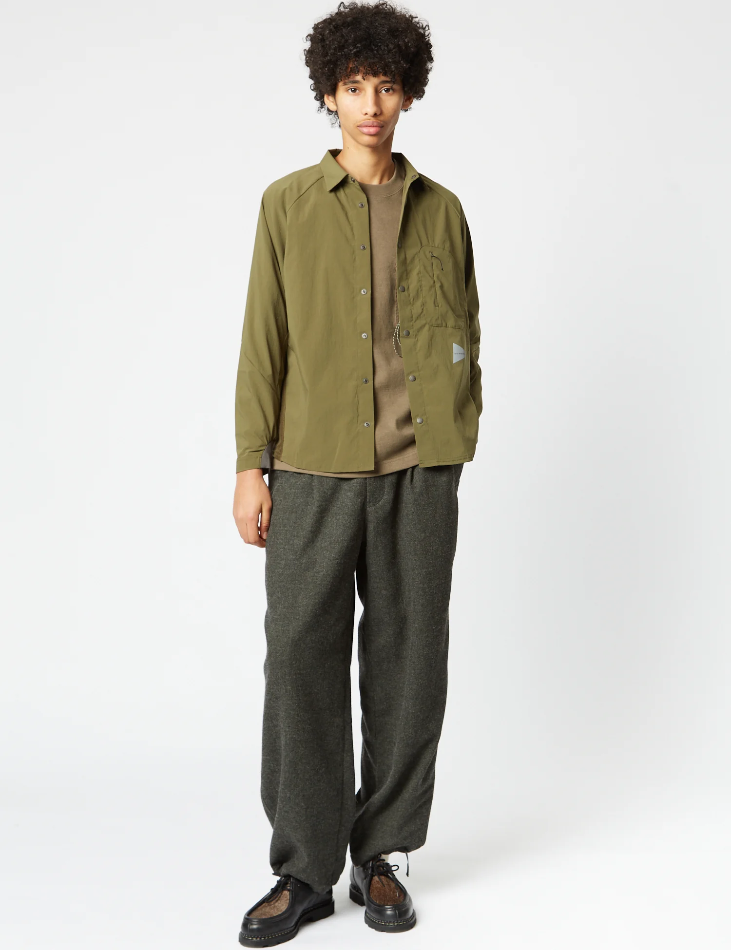 and Wander Fleece Base Long Sleeve Shirt - Khaki Green - Image 3