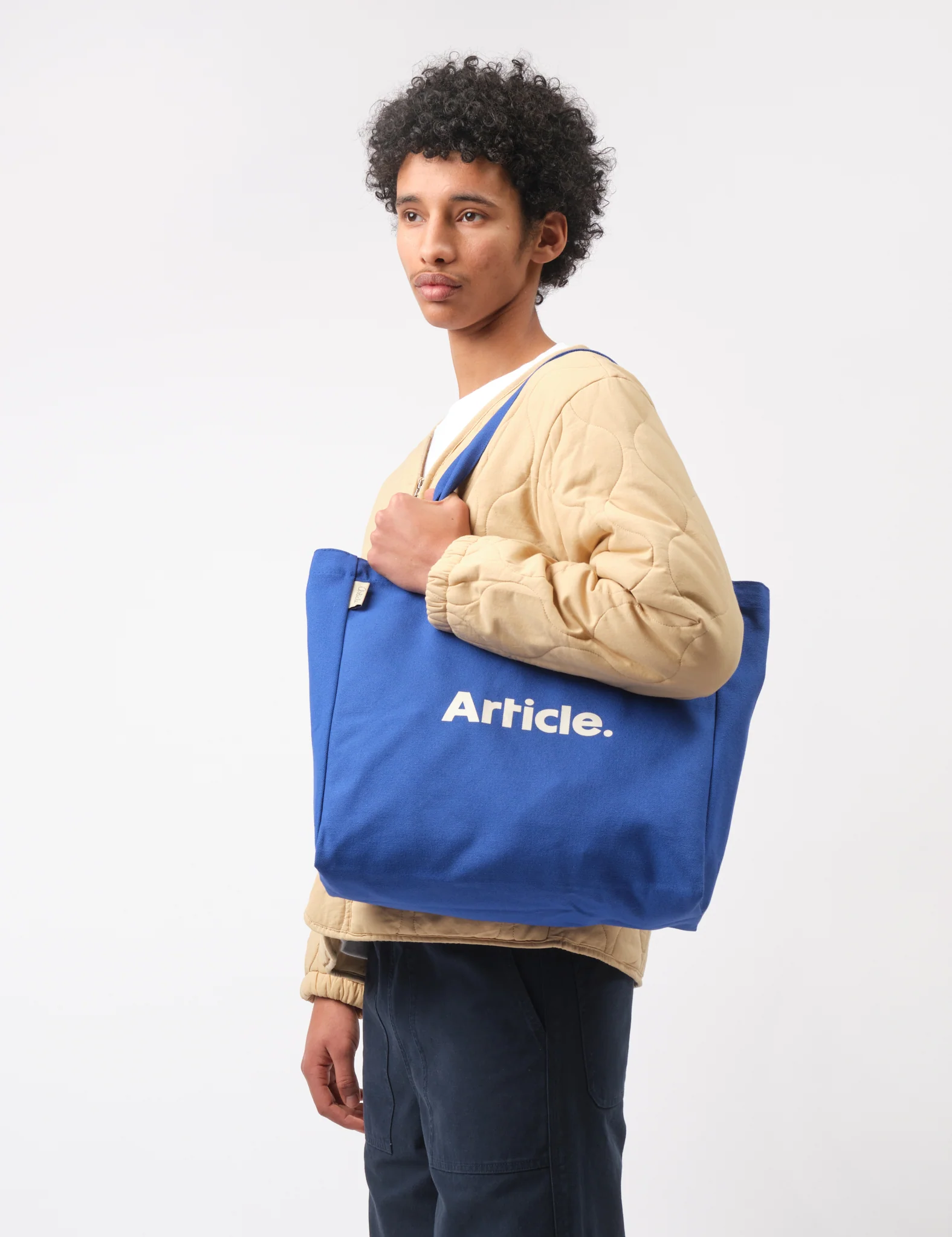 Article Organic Heavy Canvas Tote Bag - Bugatti Blue - Image 2