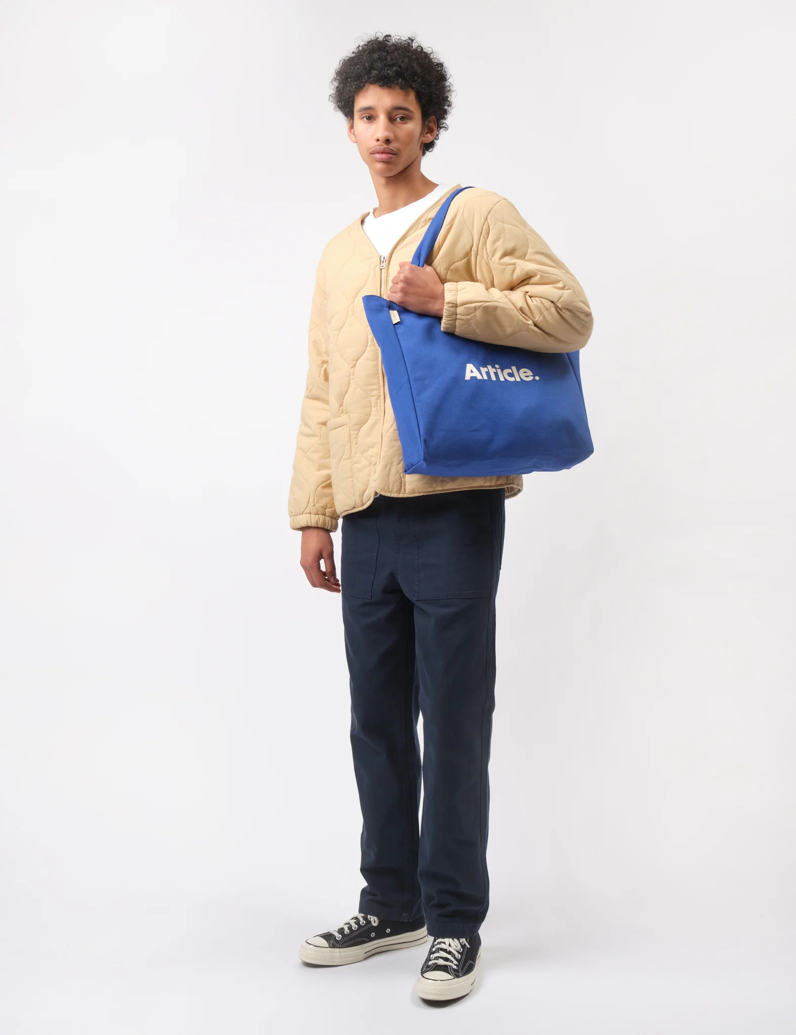 Article Organic Heavy Canvas Tote Bag - Bugatti Blue - Image 4