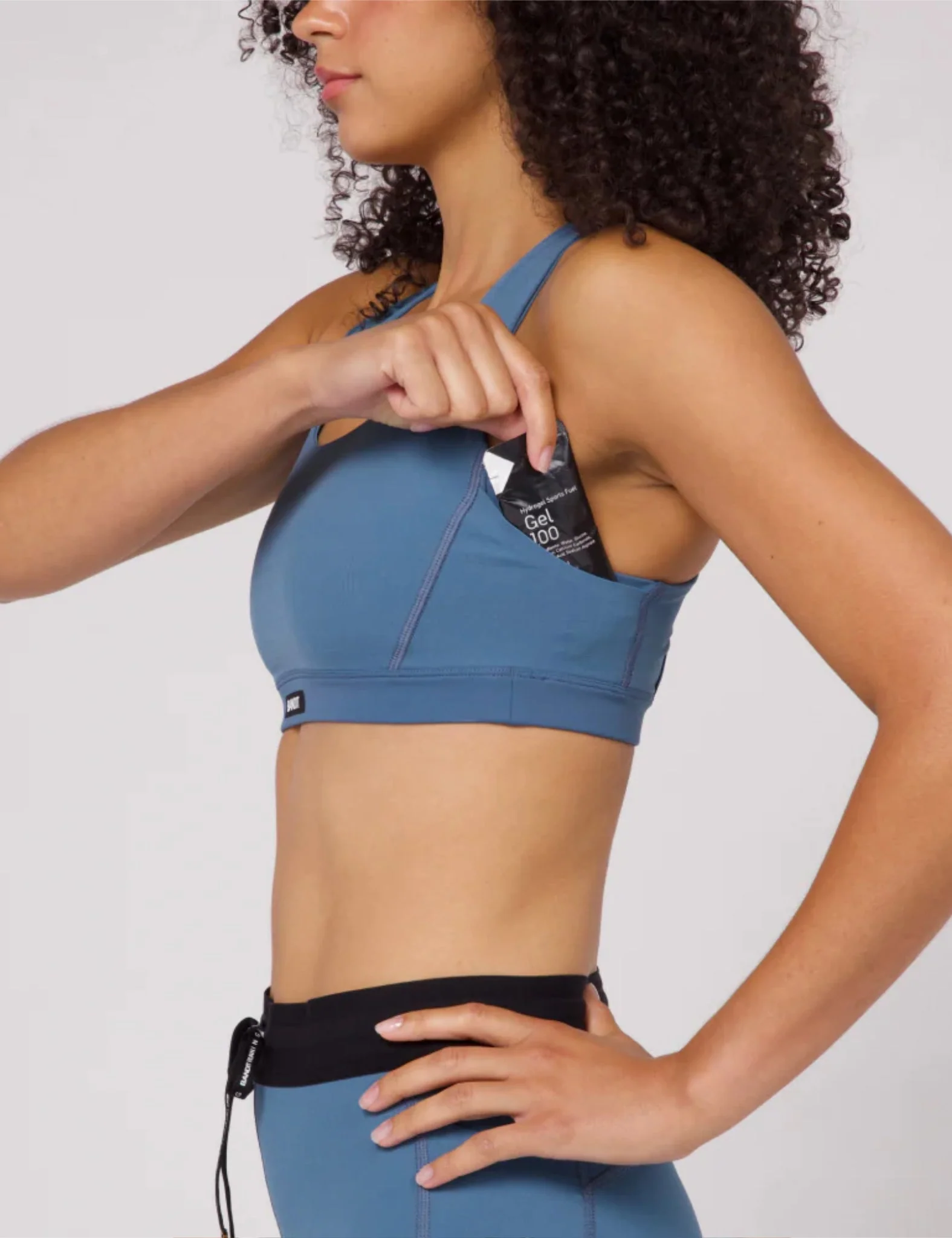 Bandit Women's Gridlock Scoop Neck Run Bra - Steel Blue - Image 3