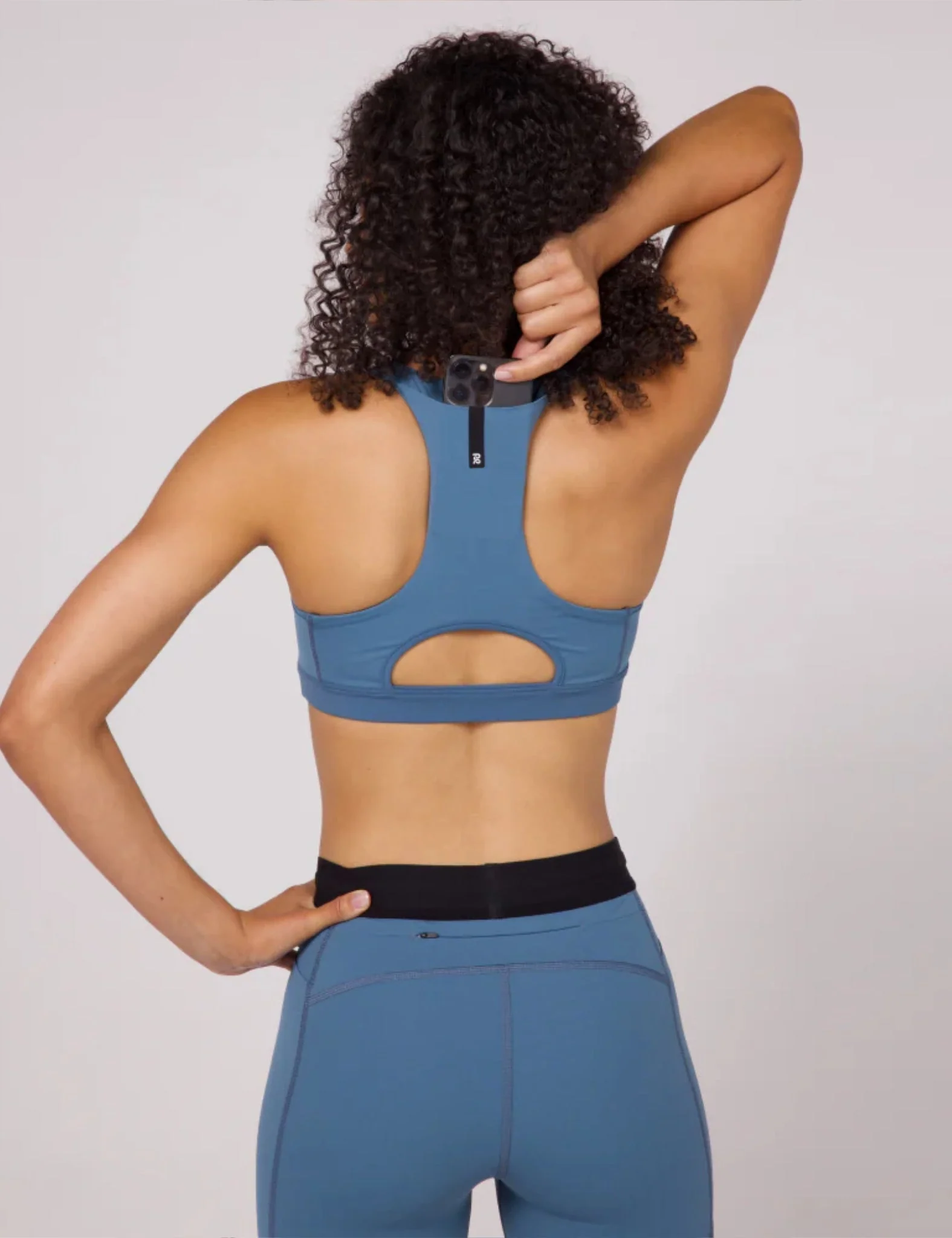 Bandit Women's Gridlock Scoop Neck Run Bra - Steel Blue - Image 4