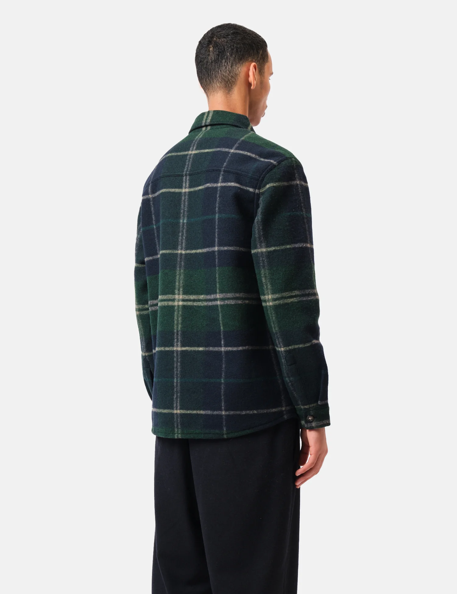 Barbour Chapter Tailored Check Overshirt - Green Lock Tartan - Image 5