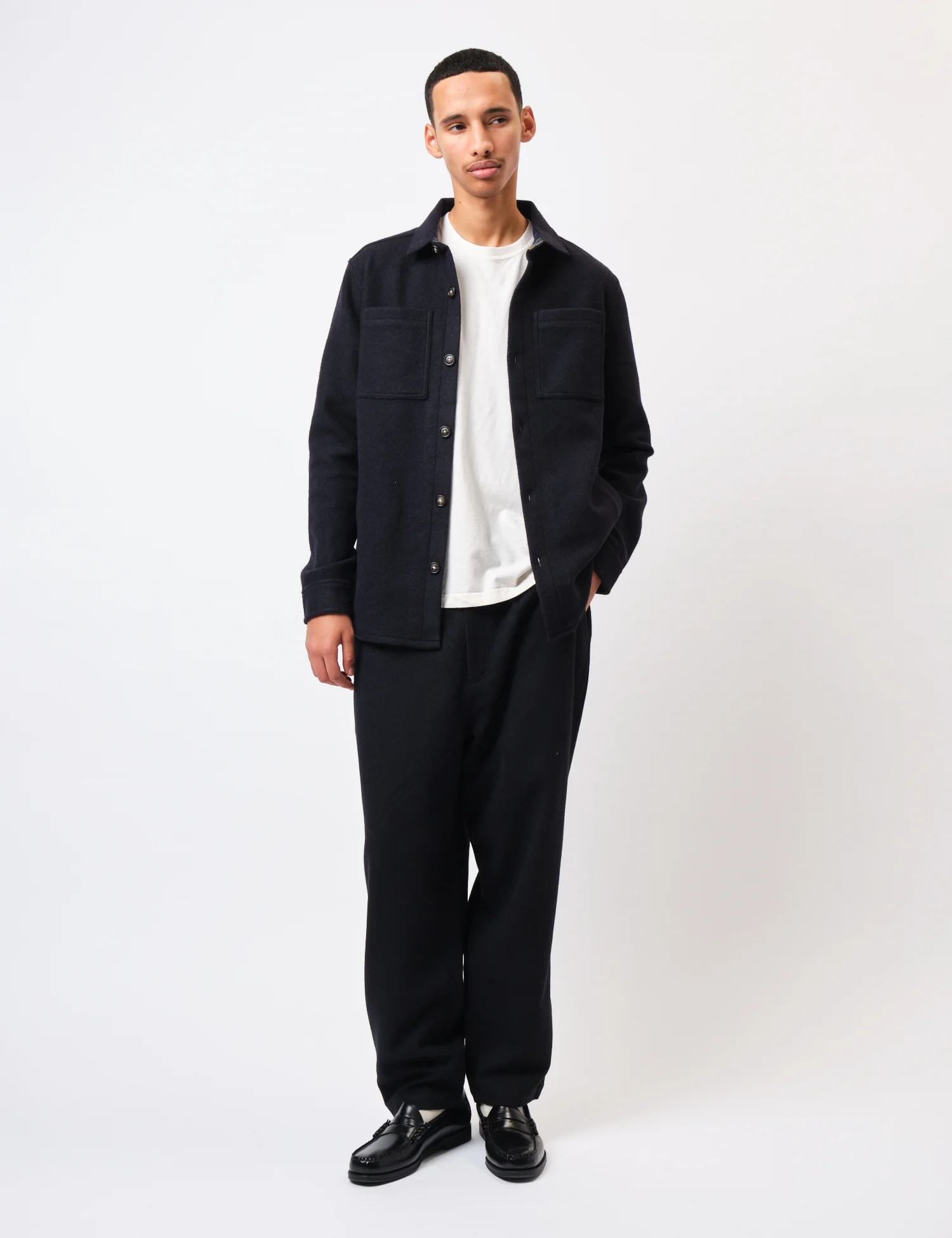 Barbour Marlow Tailored Wool Blend Overshirt - Navy Marl - Image 2