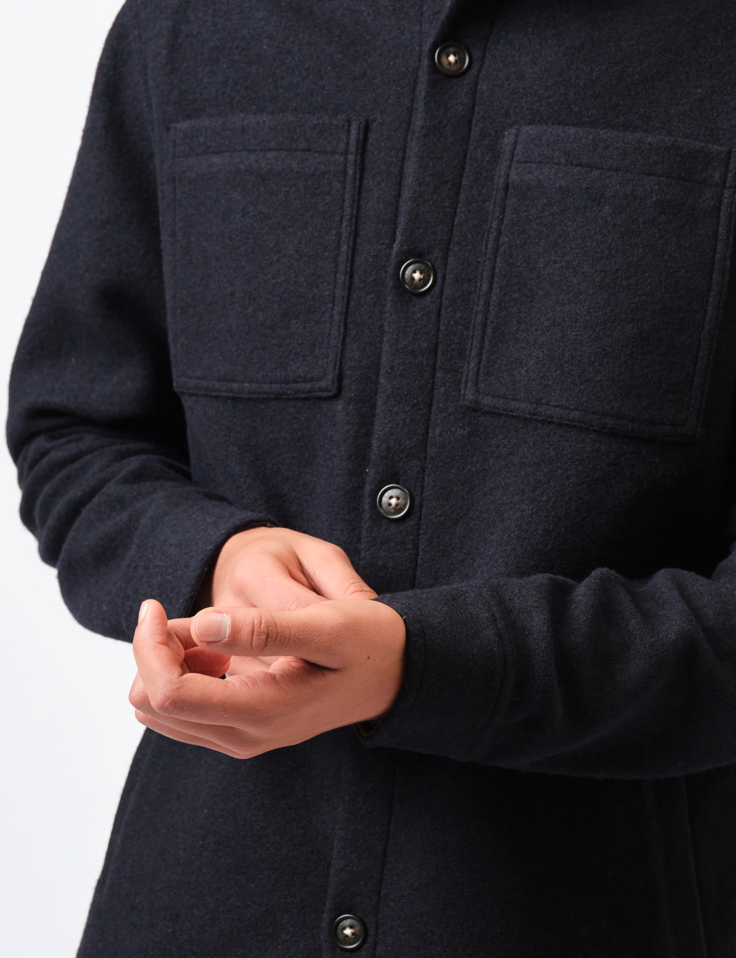 Barbour Marlow Tailored Wool Blend Overshirt - Navy Marl - Image 3