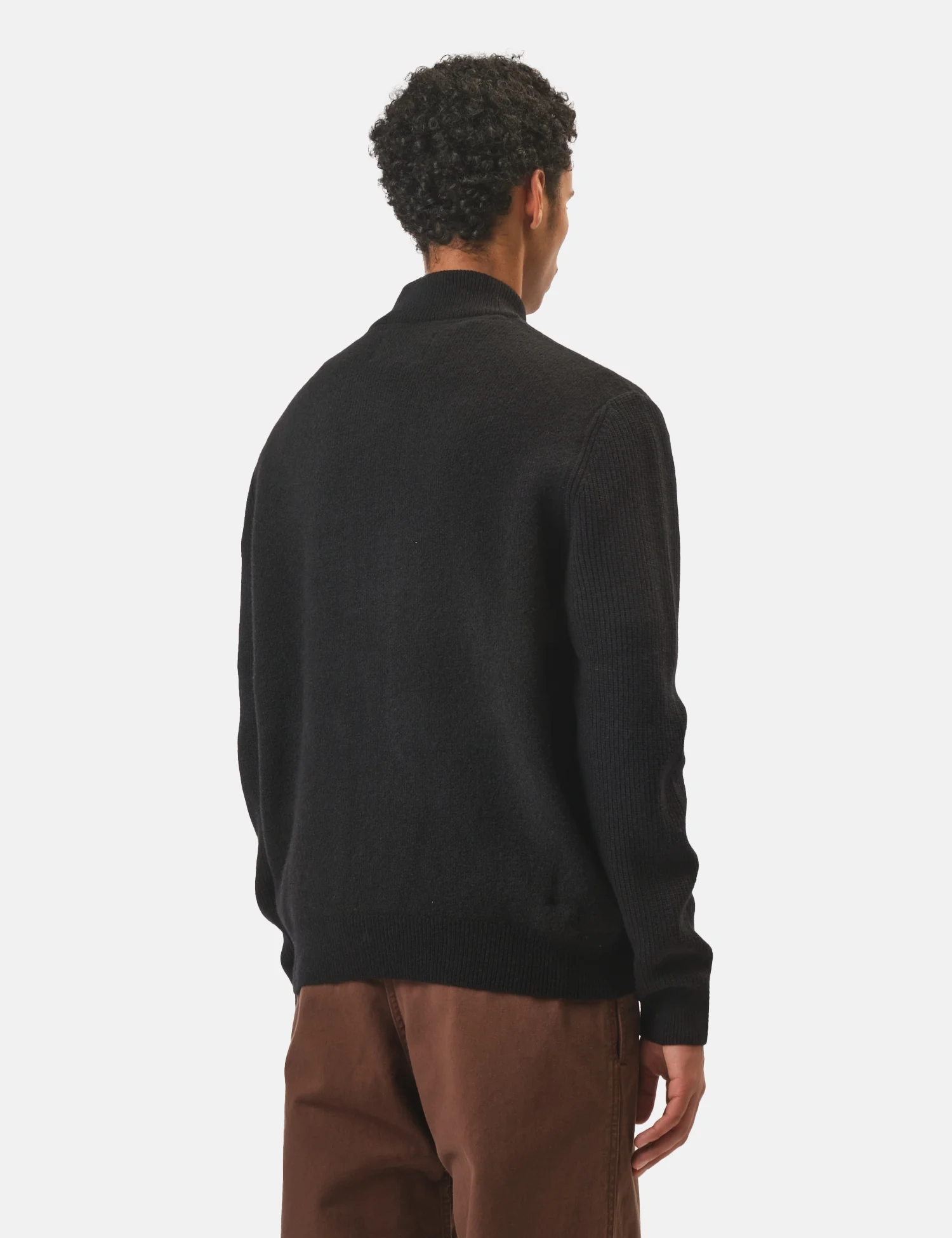 Barbour Milburn Zip Through Knitted Jumper - Black - Image 5
