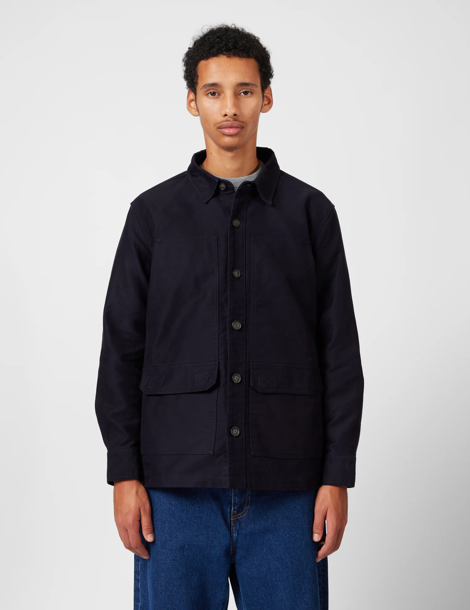 Barbour Newbirch Cotton Sateen Overshirt - Navy Blue
