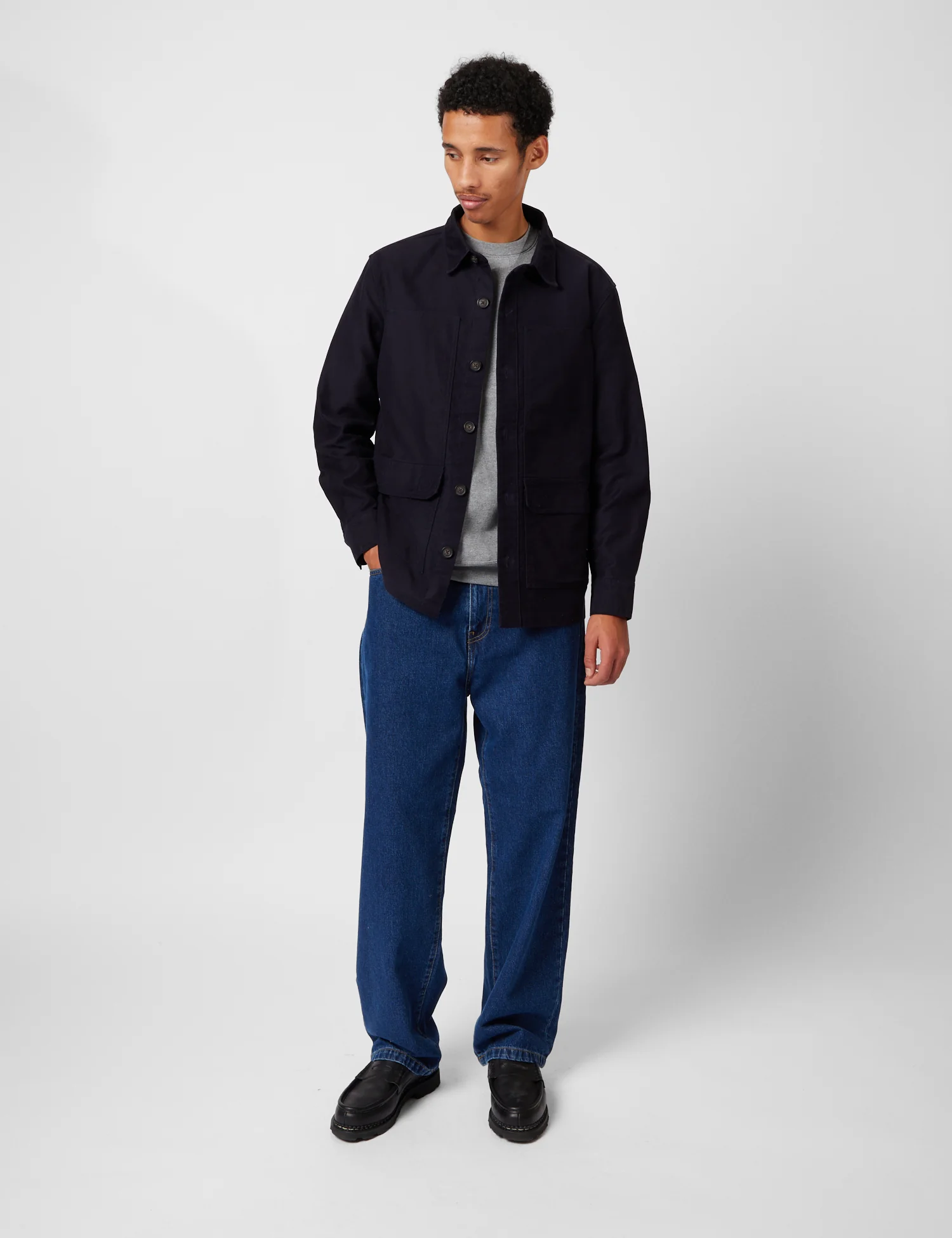 Barbour Newbirch Cotton Sateen Overshirt - Navy Blue - Image 3