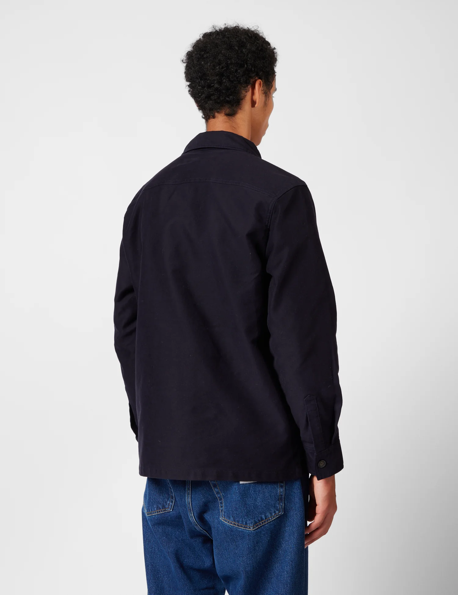 Barbour Newbirch Cotton Sateen Overshirt - Navy Blue - Image 4