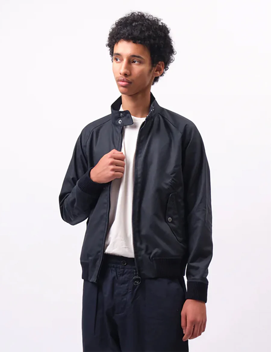 Barbour x Baracuta Porton G9  Wax Harrington Jacket - Navy Blue - Image 4
