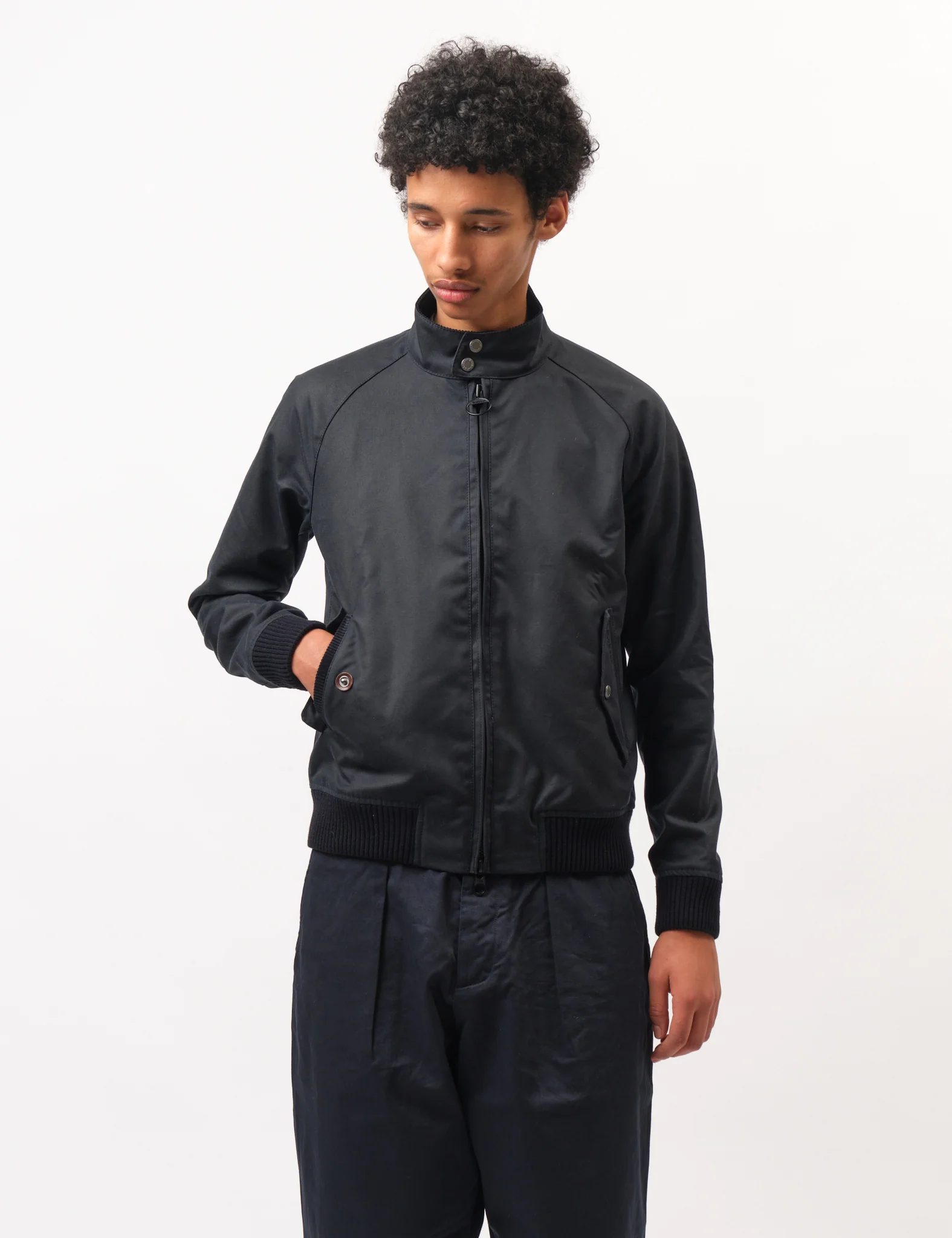 Barbour x Baracuta Porton G9  Wax Harrington Jacket - Navy Blue - Image 6