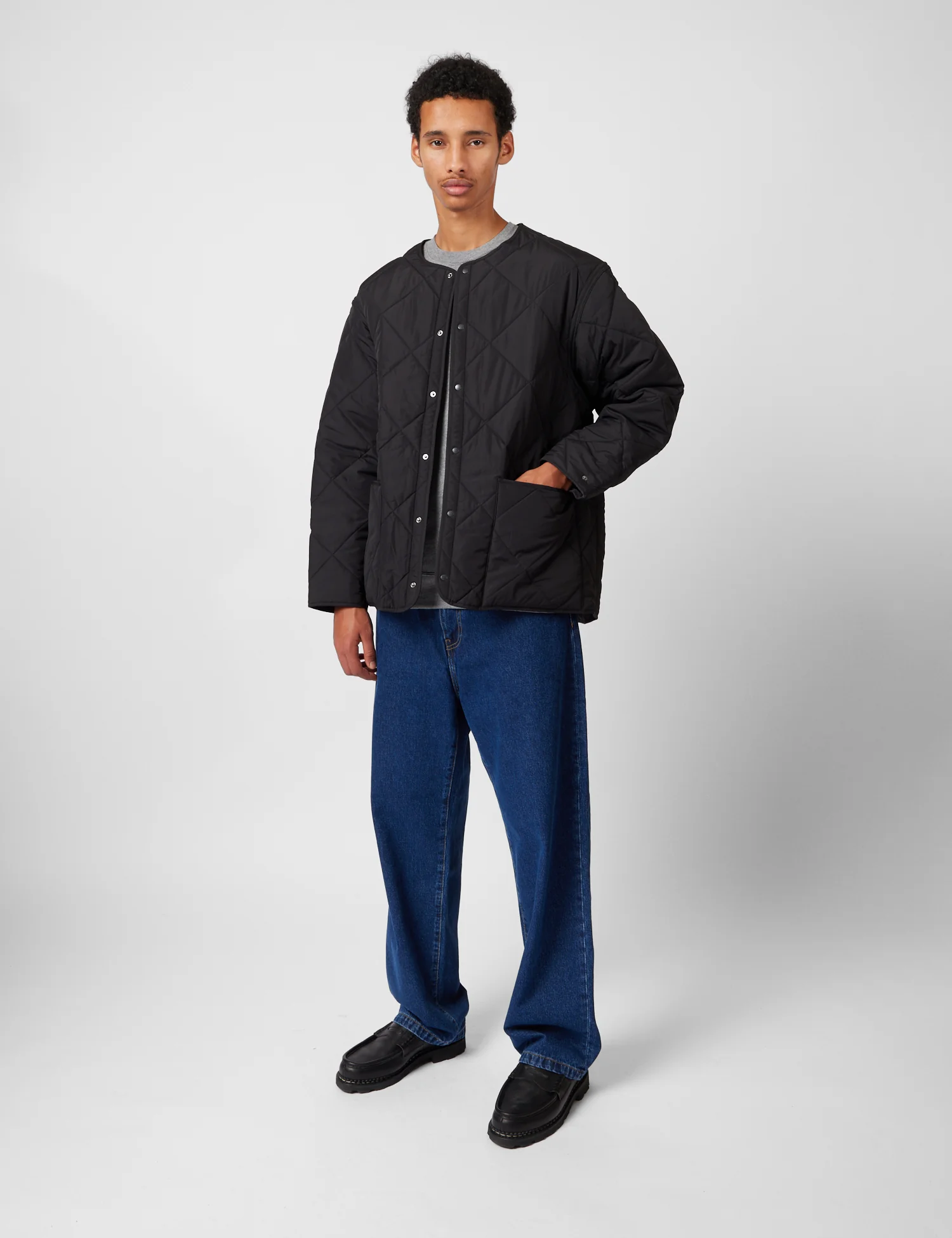 Barbour x Kaptain Sunshine Quilted Liner Jacket - Black - Image 3