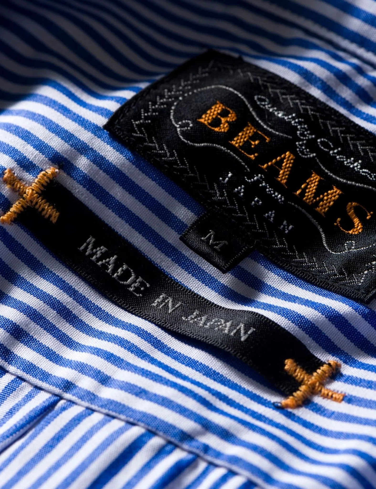Beams Plus B.D. London Stripe Shirt - Navy Blue - Image 3