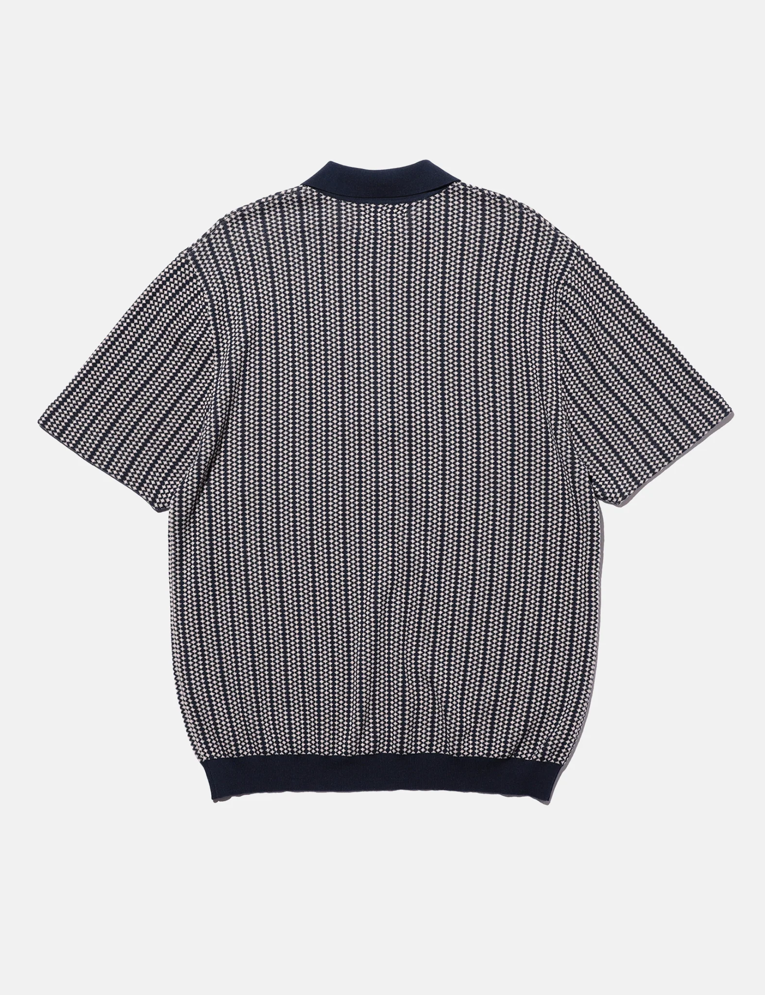 Beams Plus Half Zip Knit Polo - Navy Blue - Image 3