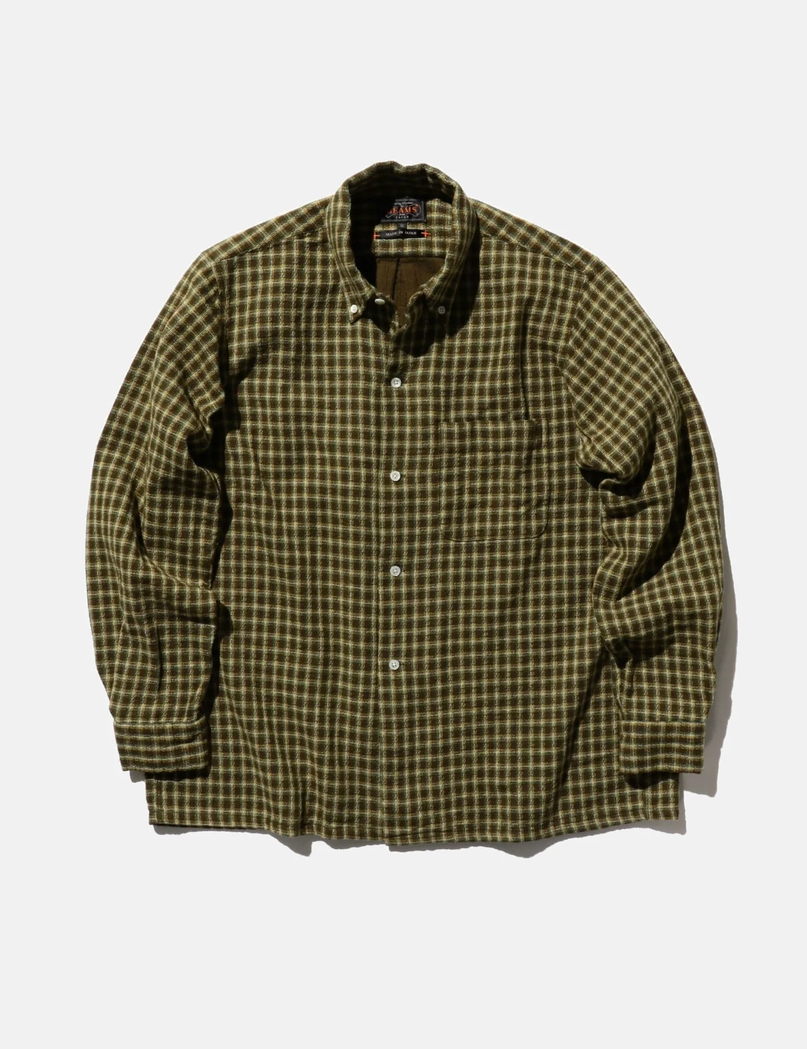 Beams Plus Open B.D. Panama Plaid Shirt (Double Face) - Brown