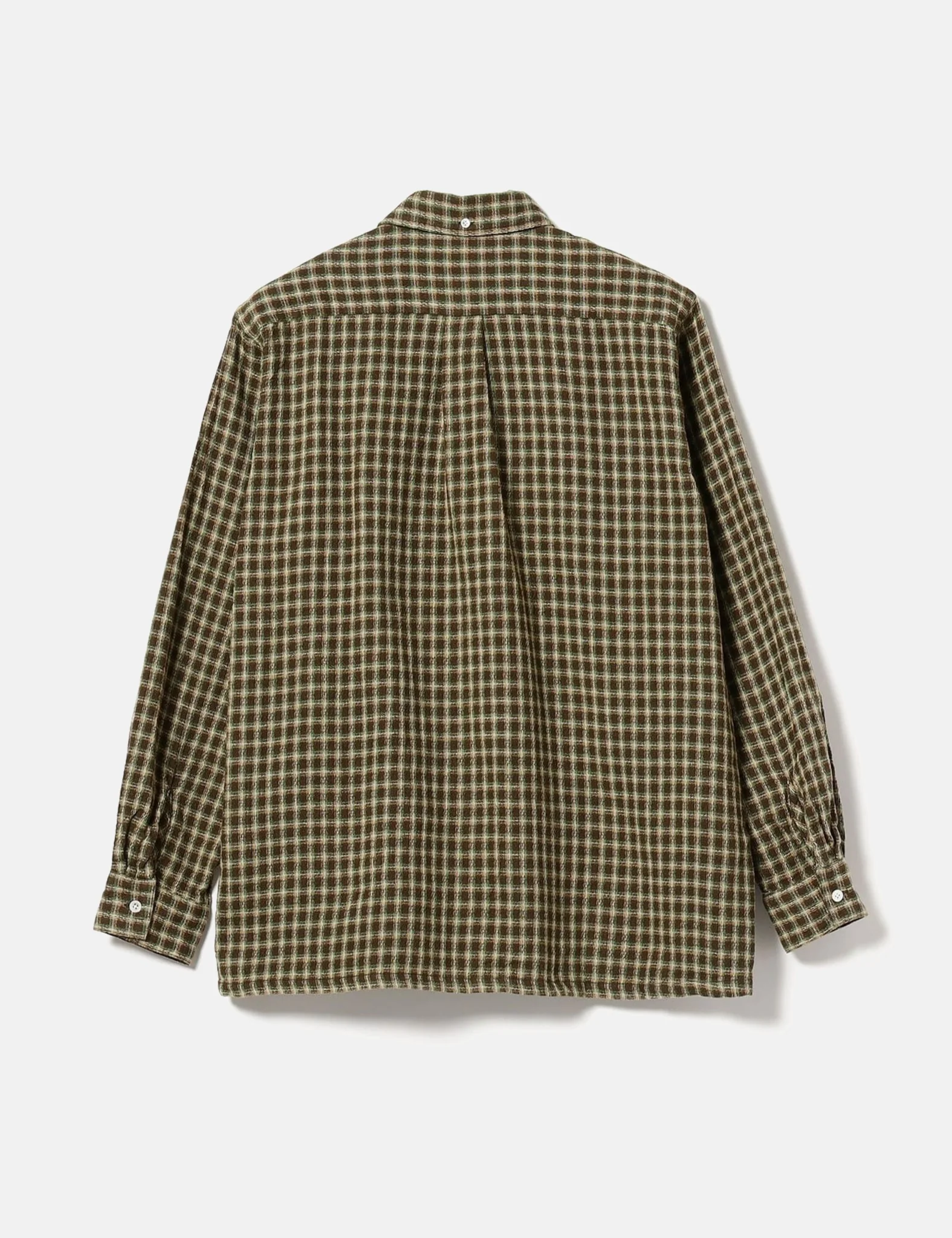Beams Plus Open B.D. Panama Plaid Shirt (Double Face) - Brown - Image 3