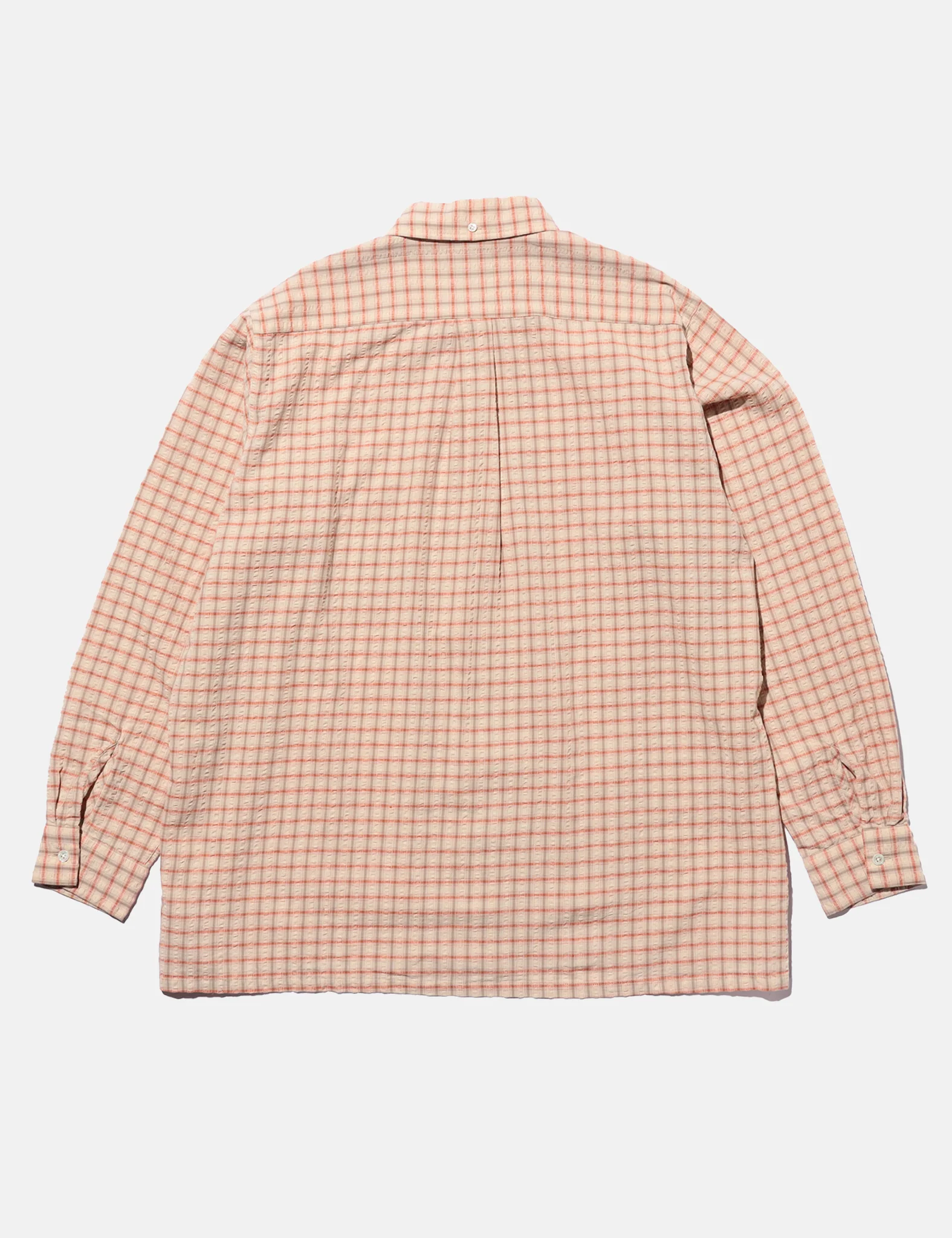 Beams Plus Open B.D. Plaid Shirt (Seersucker) - Red - Image 3