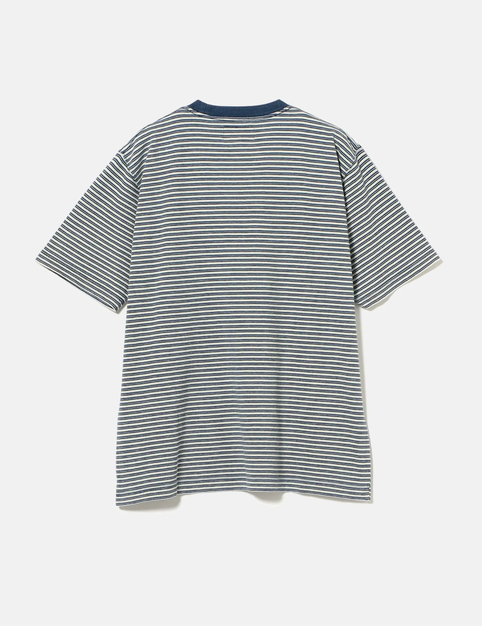 Beams Plus Pocket T-Shirt (Indigo Stripe) - Off White - Image 3