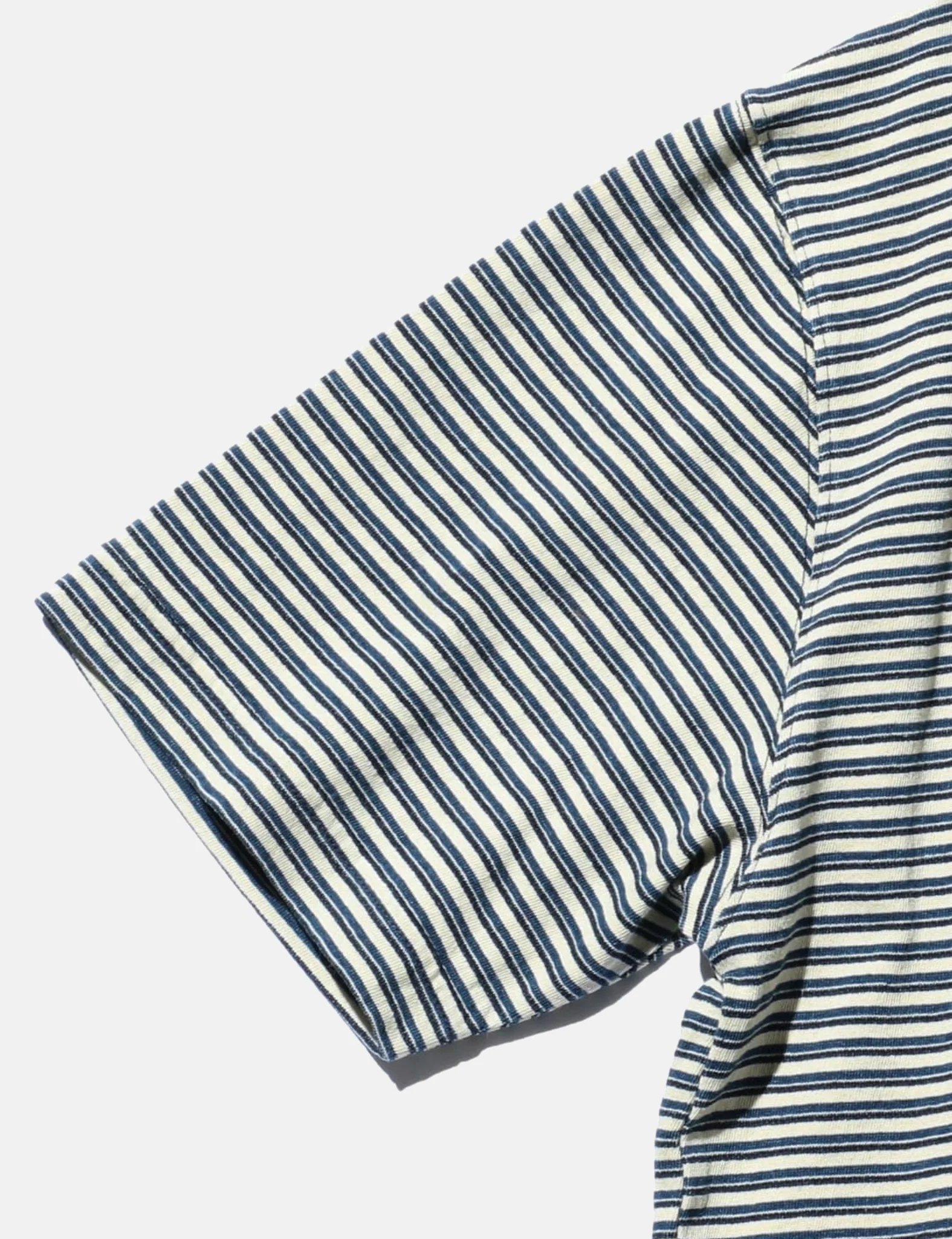 Beams Plus Pocket T-Shirt (Indigo Stripe) - Off White - Image 4