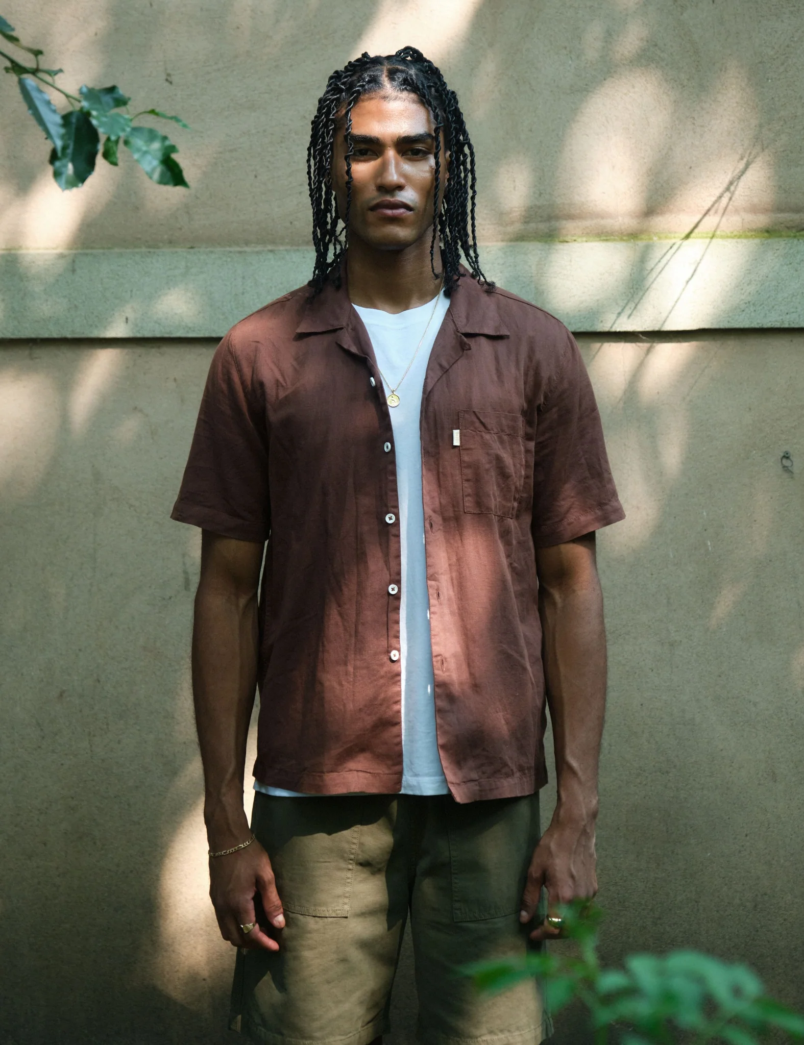 Bhode Cuca Short Sleeve Shirt (Linen) - Brown - Image 4