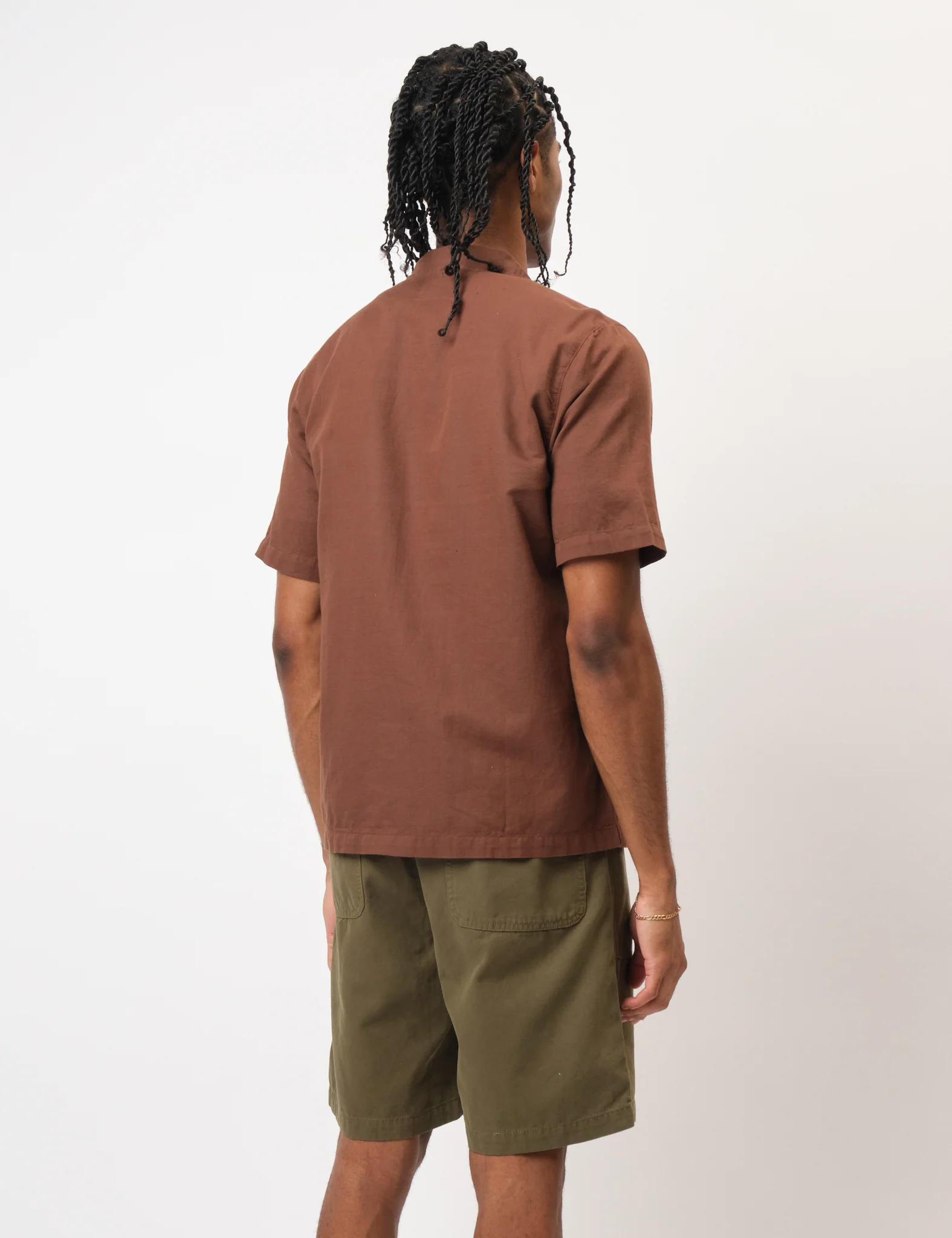 Bhode Cuca Short Sleeve Shirt (Linen) - Brown - Image 5