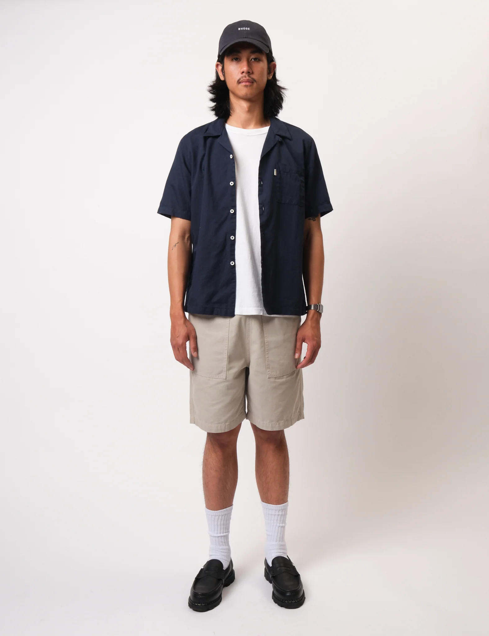 Bhode Cuca Short Sleeve Shirt (Linen) - Midnight Navy Blue - Image 6