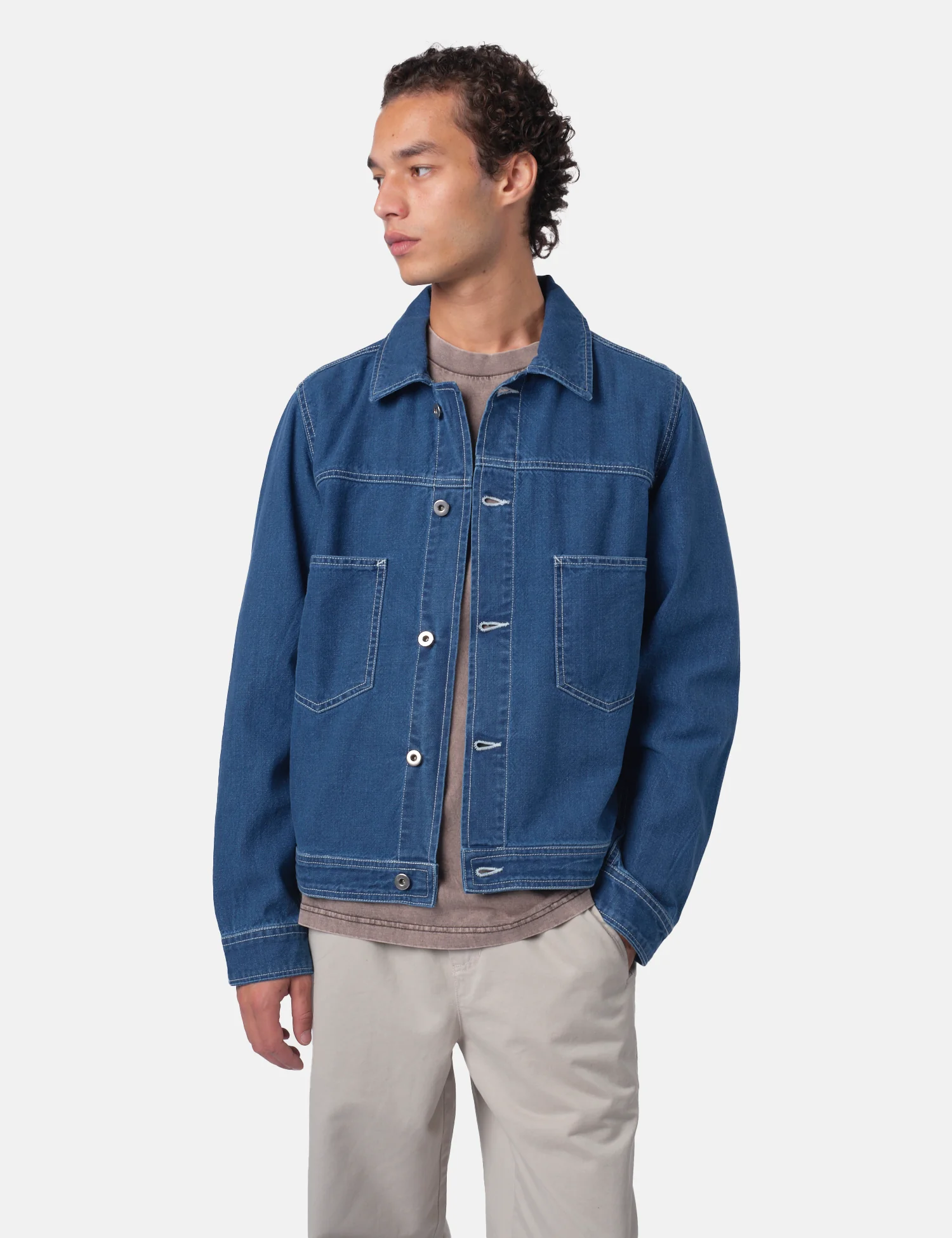 Bhode Denim Jacket - Washed Indigo Blue - Image 3