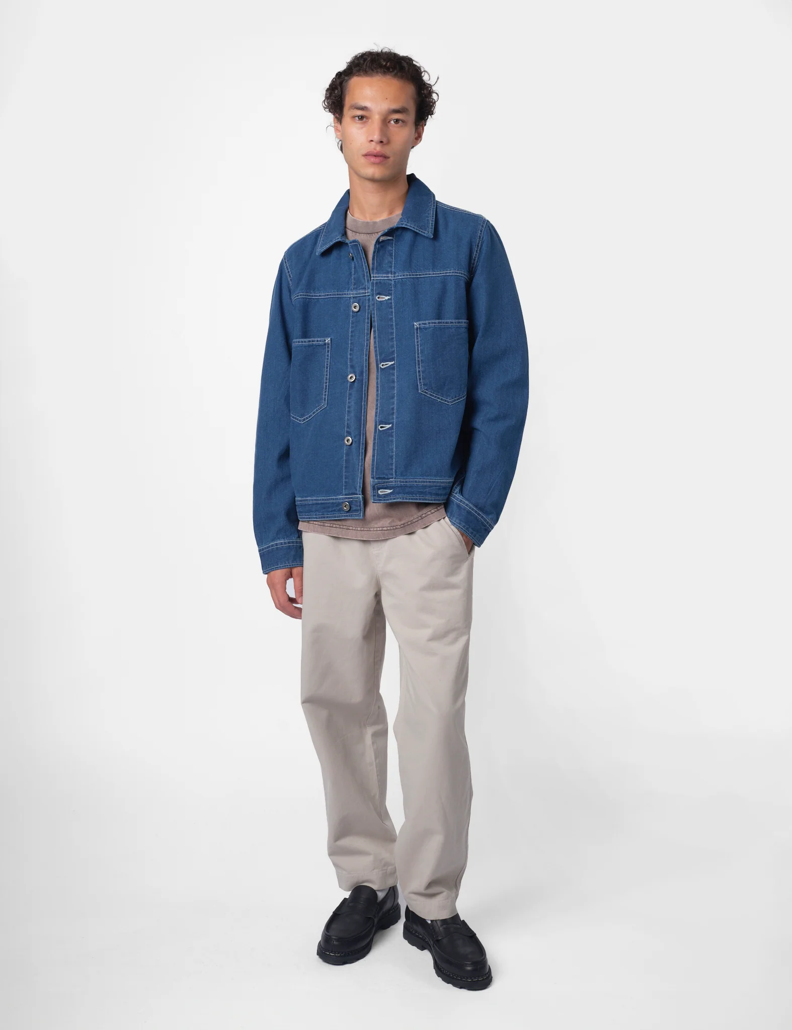 Bhode Denim Jacket - Washed Indigo Blue - Image 5