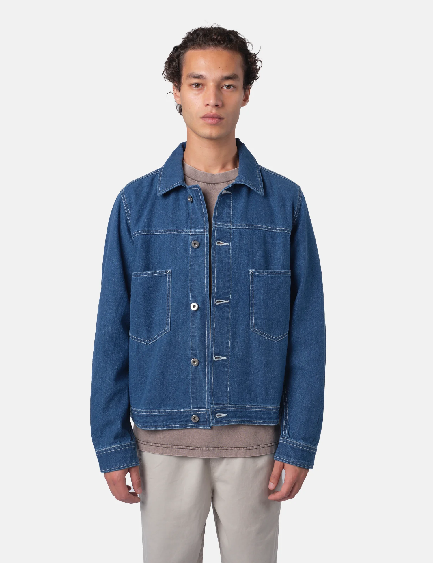 Bhode Denim Jacket - Washed Indigo Blue - Image 7