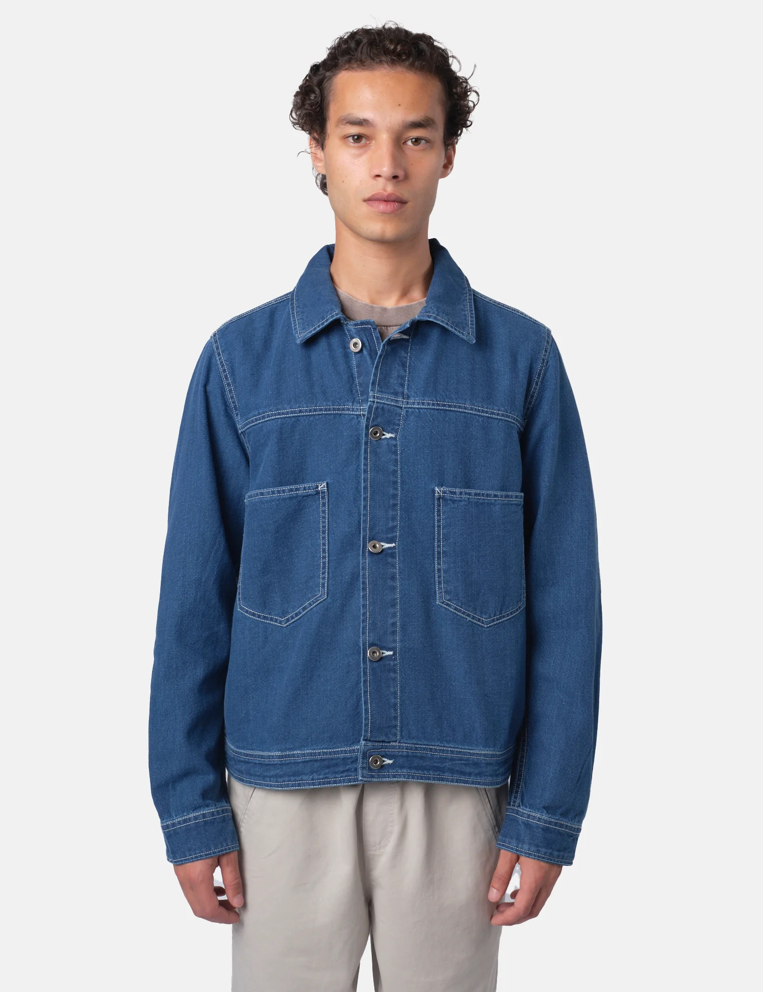 Bhode Denim Jacket - Washed Indigo Blue - Image 9