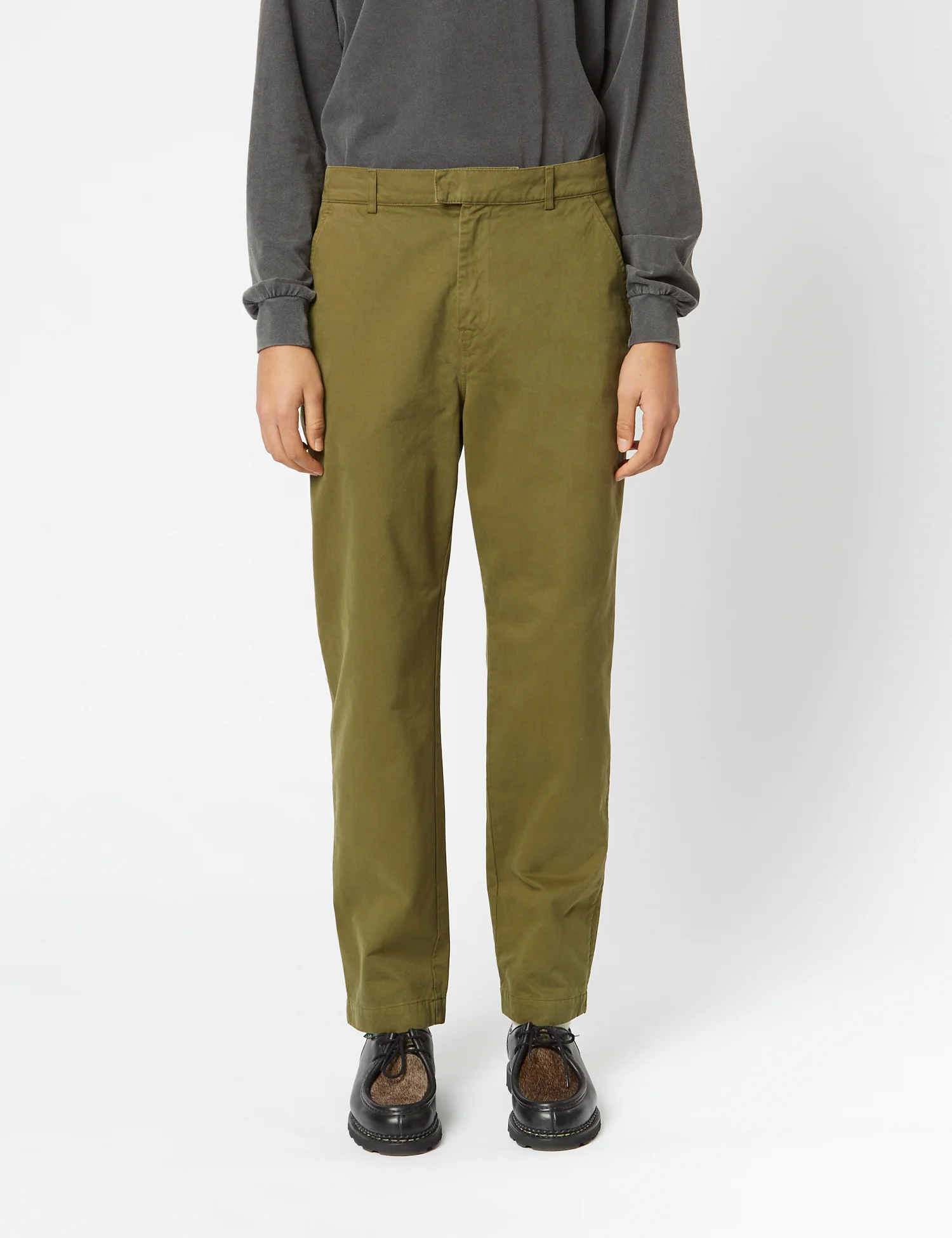 Bhode Everyday Pant Italian Cotton (Relaxed, Straight) - Olive Green - Image 4