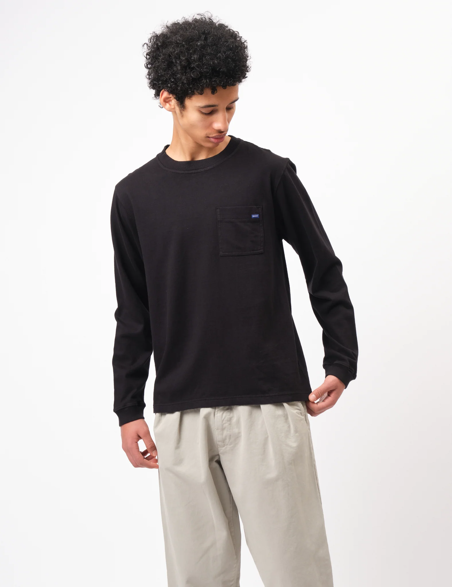 Bhode Everyday Long Sleeve Jersey 300gsm - Washed Black - Image 6