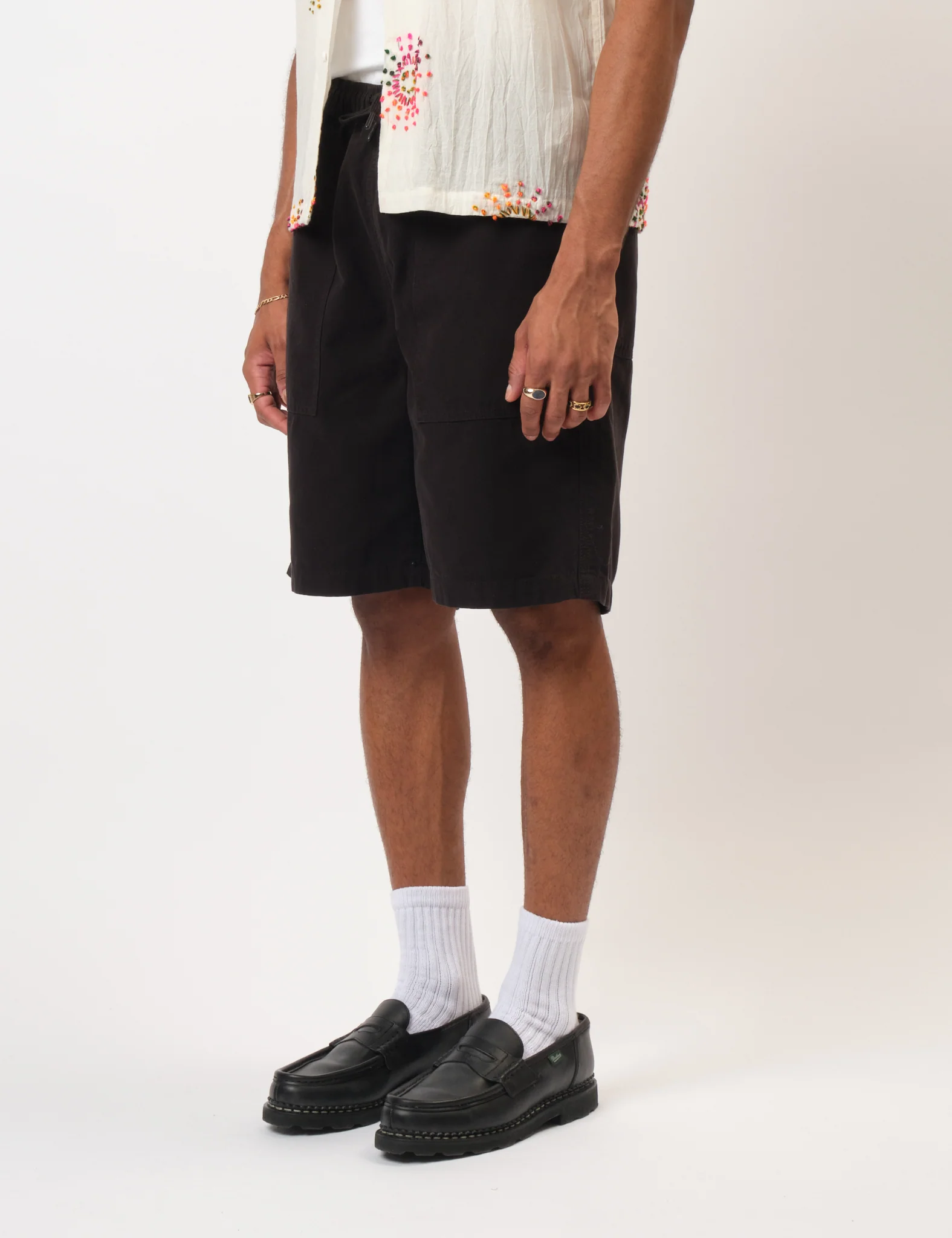 Bhode Fatigue Shorts (Duck Canvas) - Black - Image 4