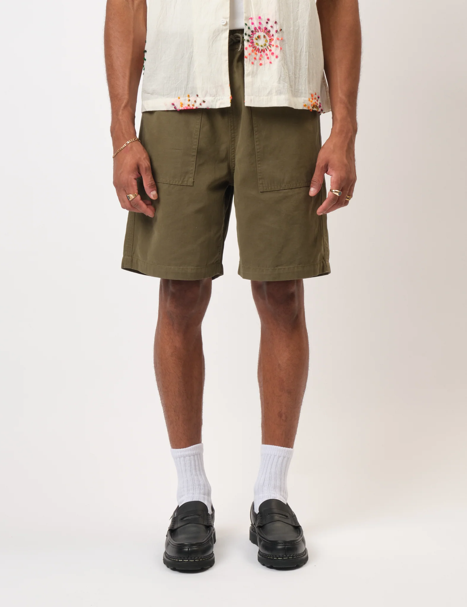 Bhode Fatigue Shorts (Duck Canvas) - Burnt Olive Green - Image 8
