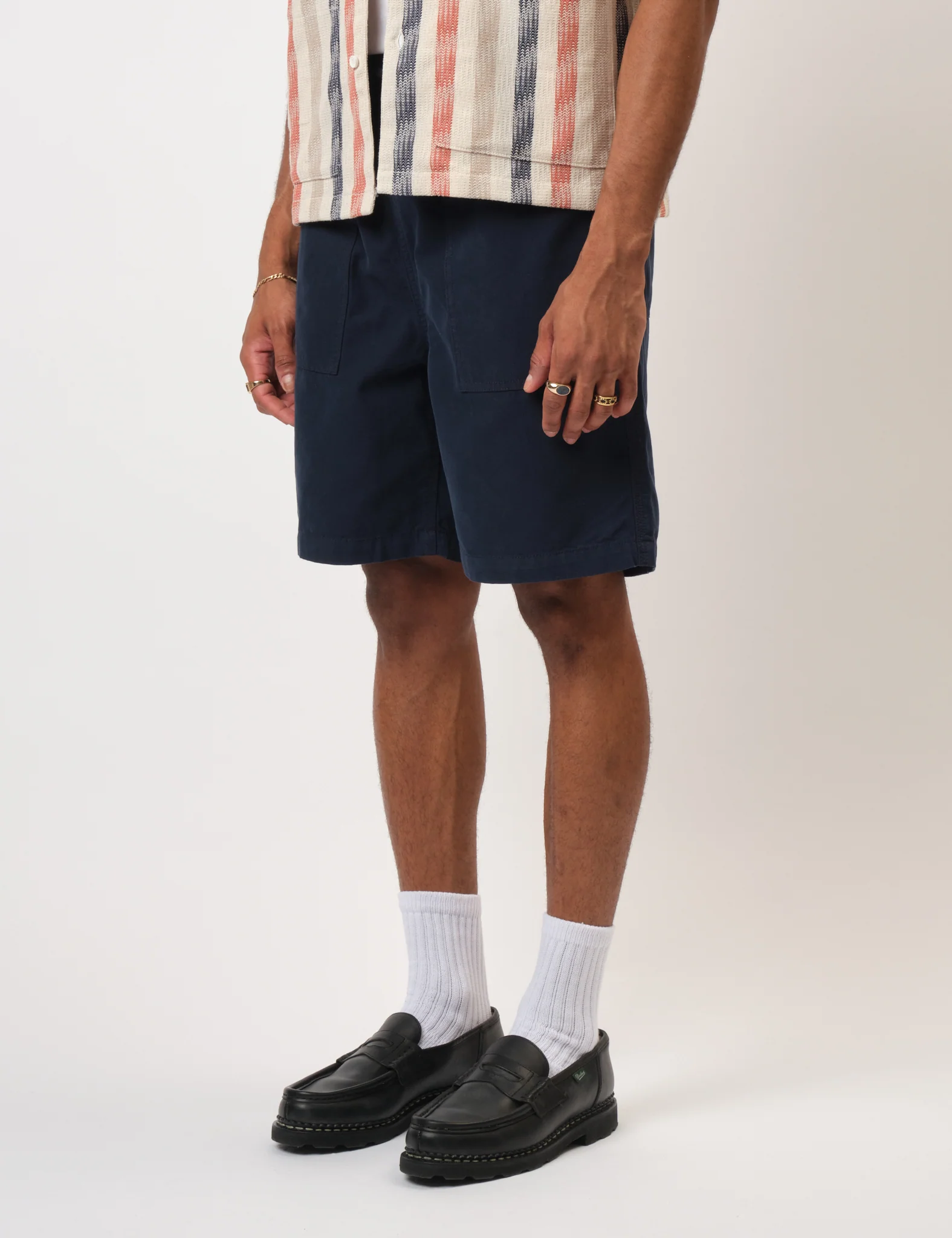 Bhode Fatigue Shorts (Duck Canvas) - Midnight Navy Blue - Image 7