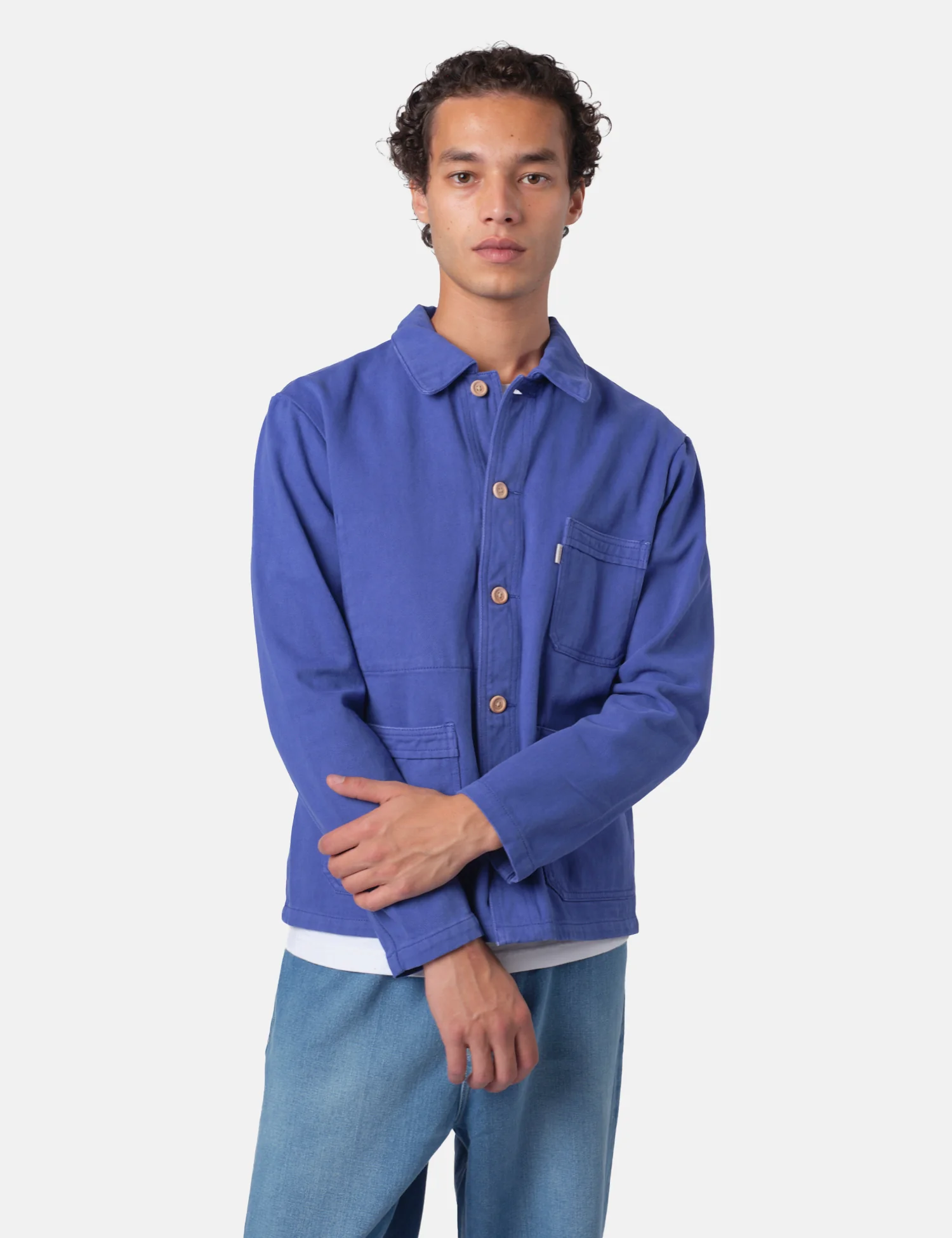 Bhode French Chore Jacket MkII - Classic Blue/Wood Buttons - Image 5