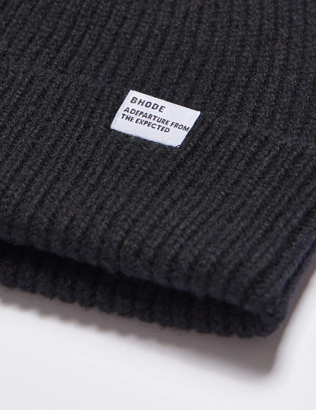 Bhode Hawick Short Beanie Hat (Lambswool) - Black - Image 2