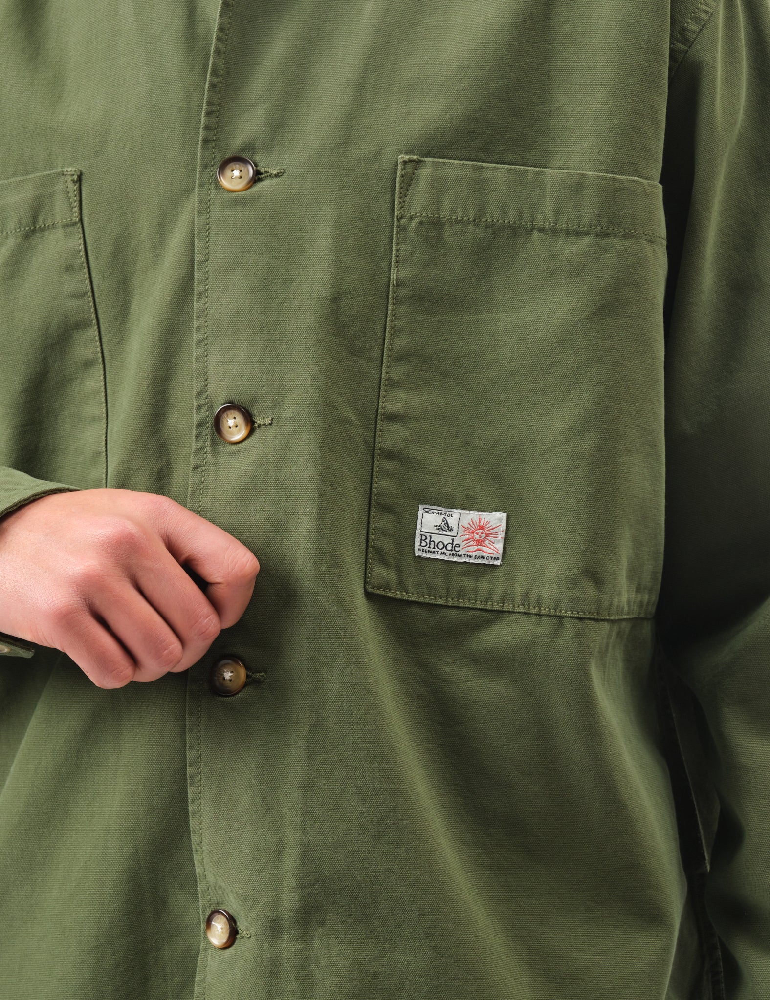 Bhode Hunting Overshirt Twill - Army Green - Image 2
