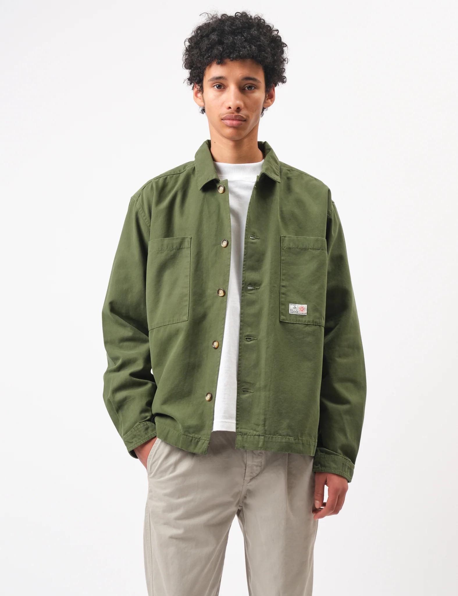 Bhode Hunting Overshirt Twill - Army Green - Image 6