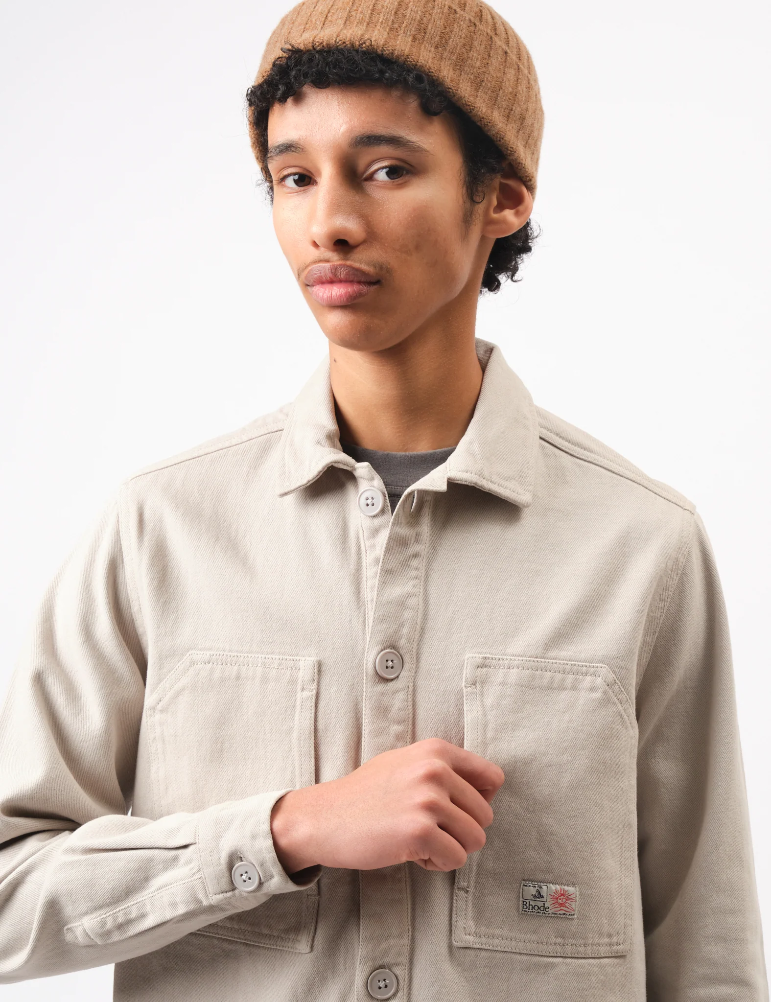 Bhode Map Pocket Overshirt Twill - Cornish Stone - Image 2