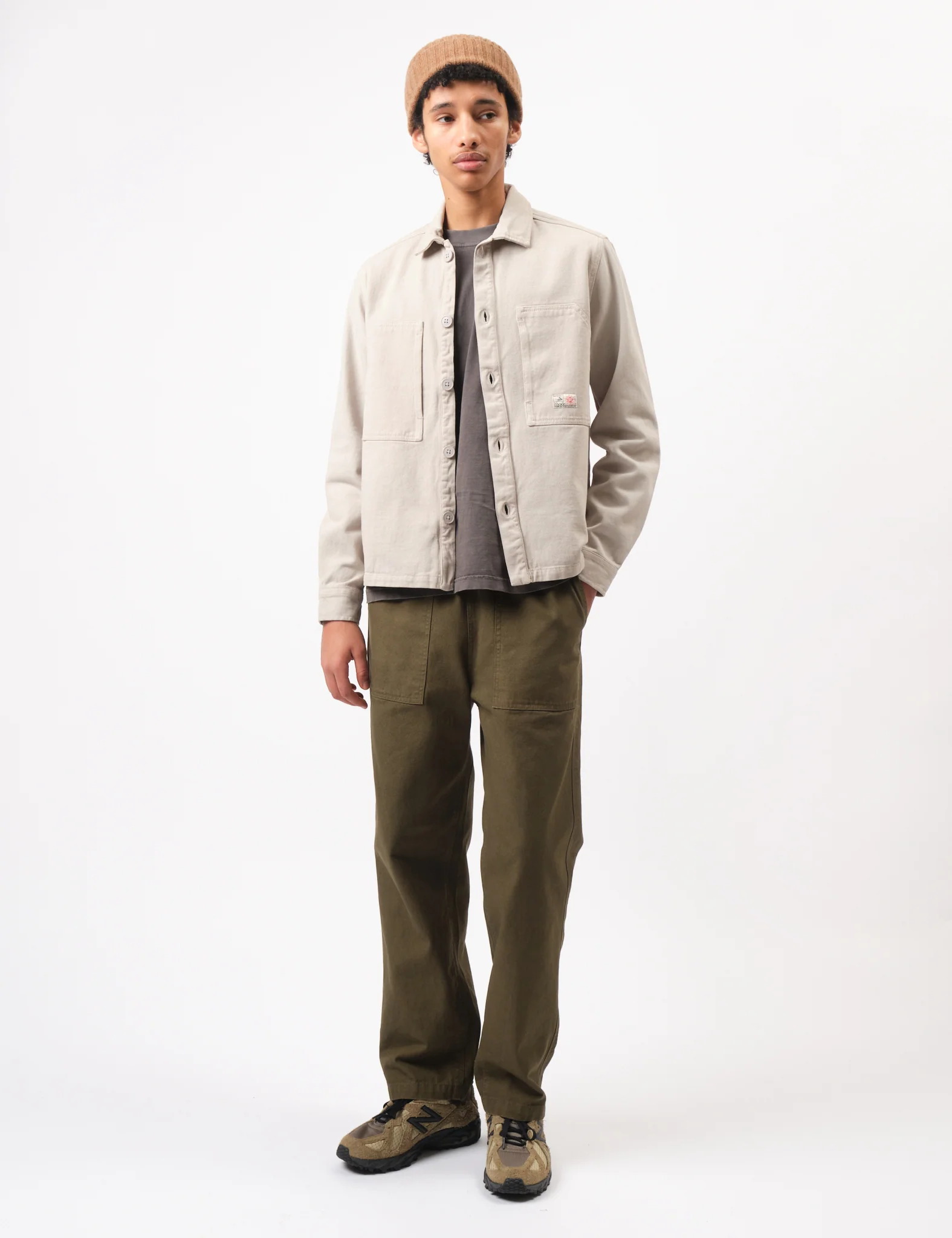 Bhode Map Pocket Overshirt Twill - Cornish Stone - Image 4