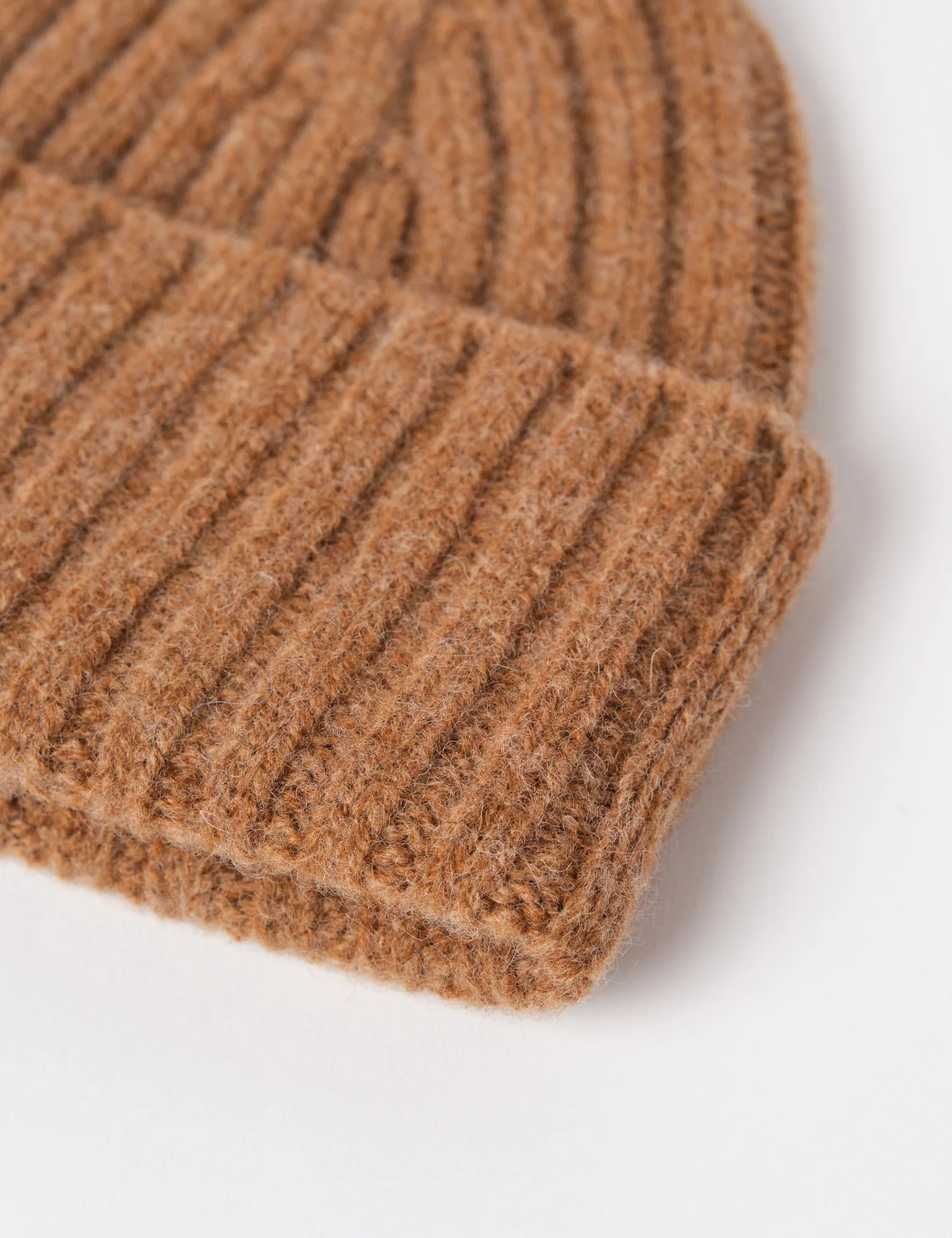 Bhode Pennan Pure Wool Beanie Hat (Knitted in Scotland) - Driftwood Brown - Image 2