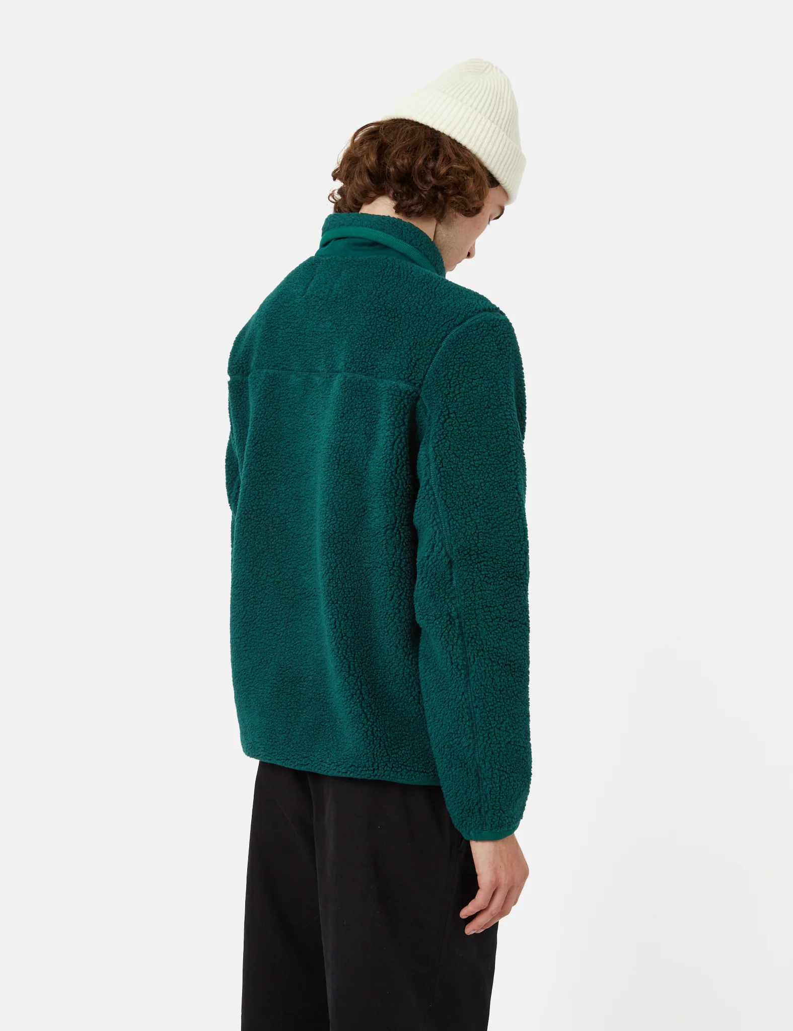 Bhode Shawl Collar Fleece - Bottle Green - Image 3
