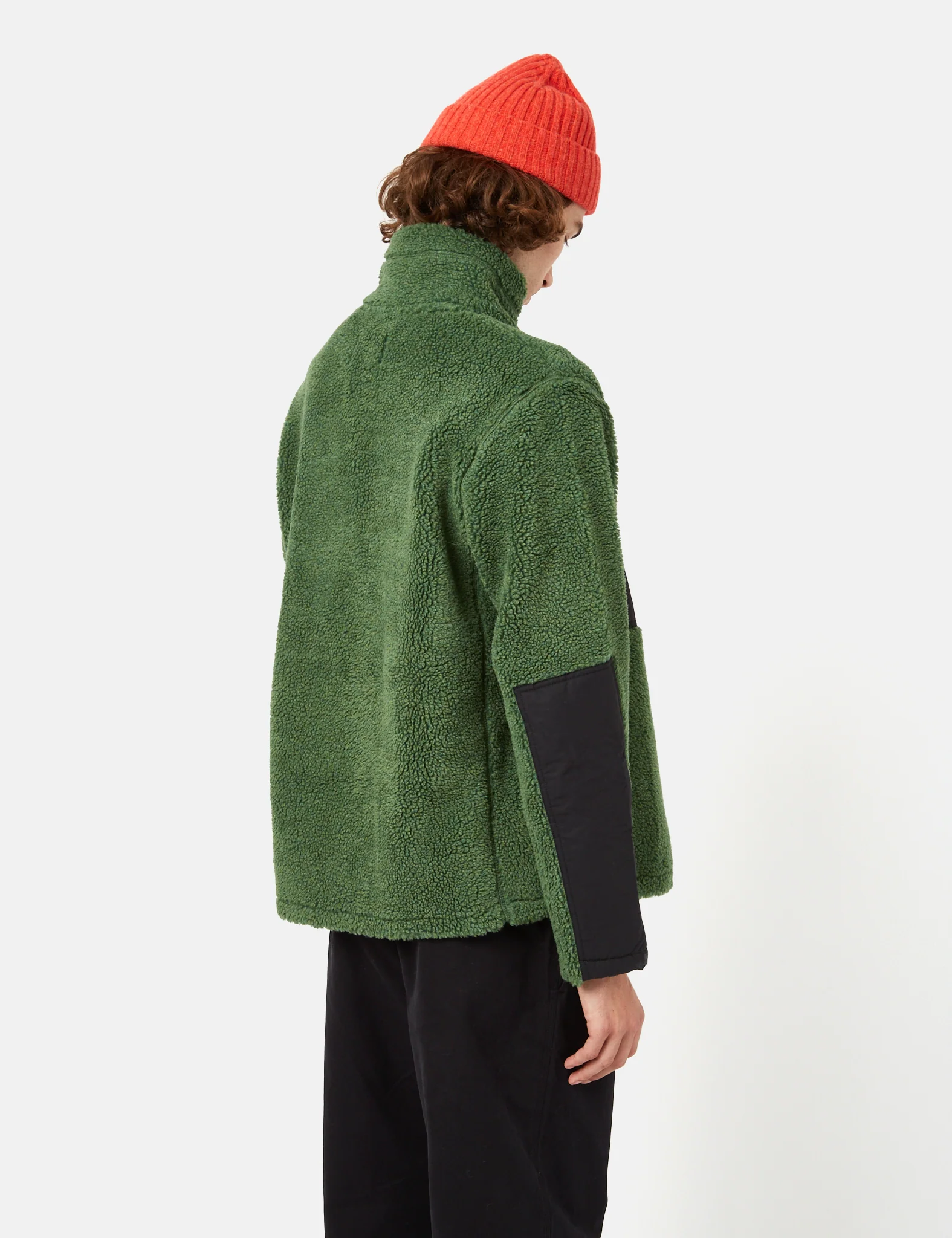 Bhode Sherpa Zip Fleece Jacket - Sage Green - Image 3