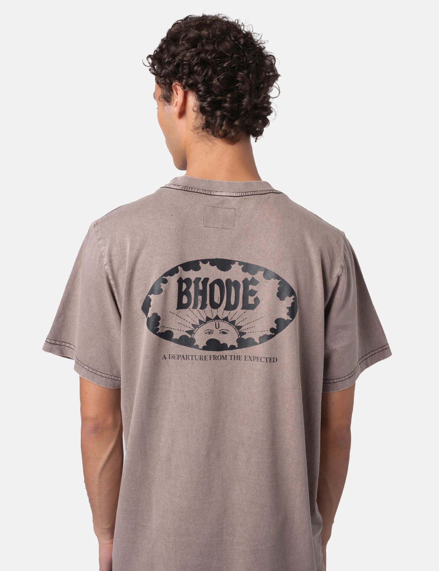 Bhode Tamil Eye Pigment Dyed T-Shirt - Used Grey - Image 4