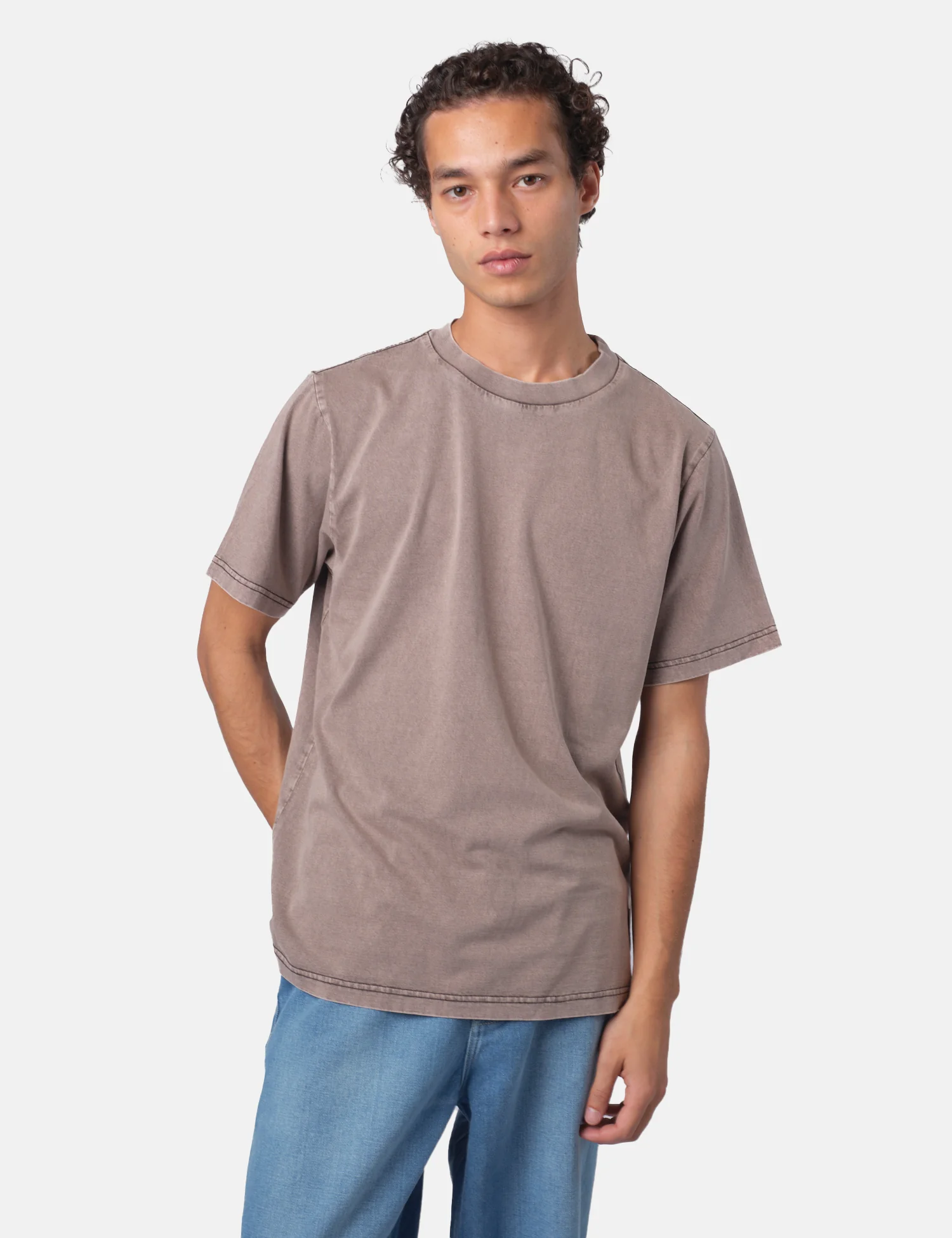 Bhode Tamil Eye Pigment Dyed T-Shirt - Used Grey - Image 6