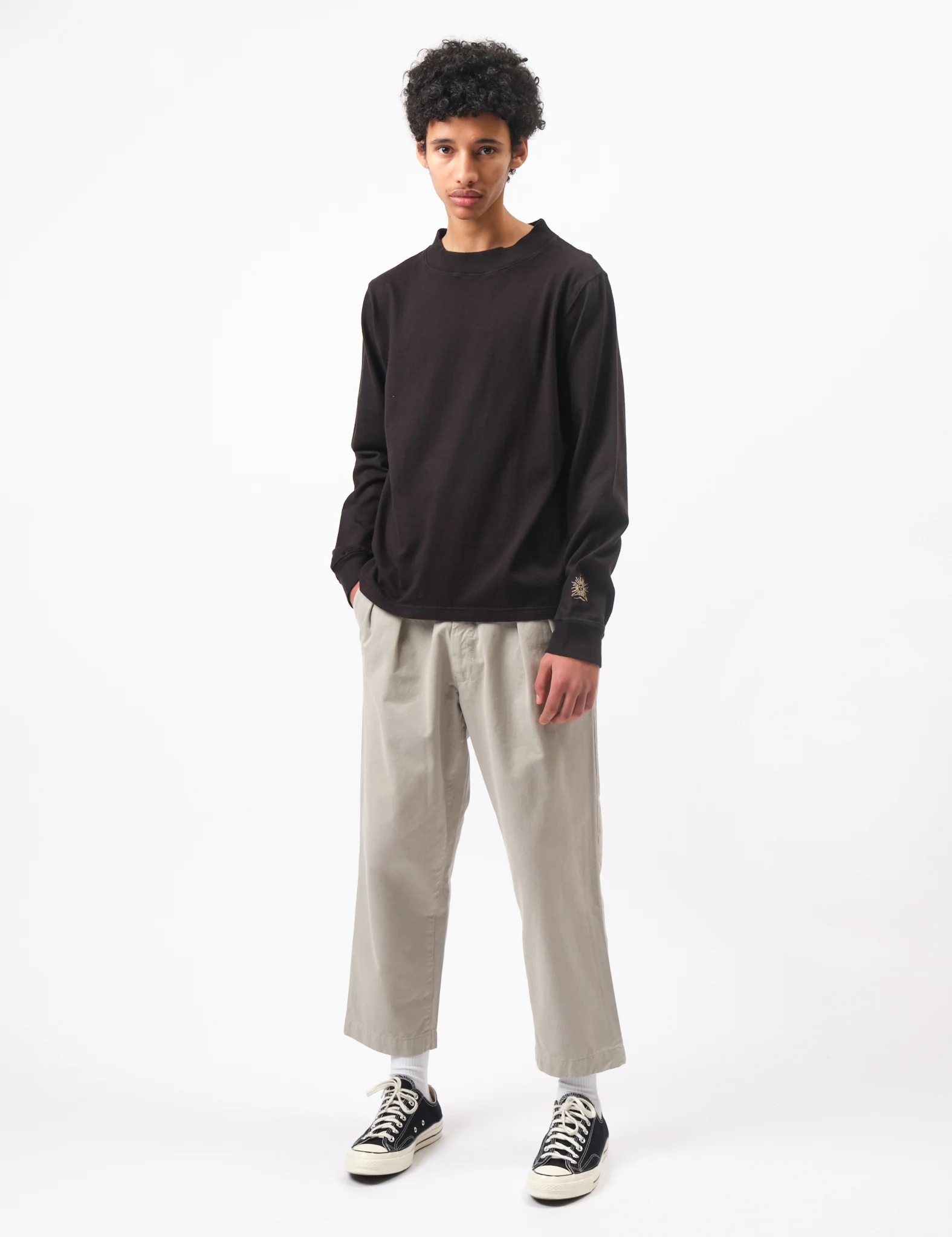 Bhode Turtle Neck Long Sleeve Jersey 300gsm - Black - Image 4