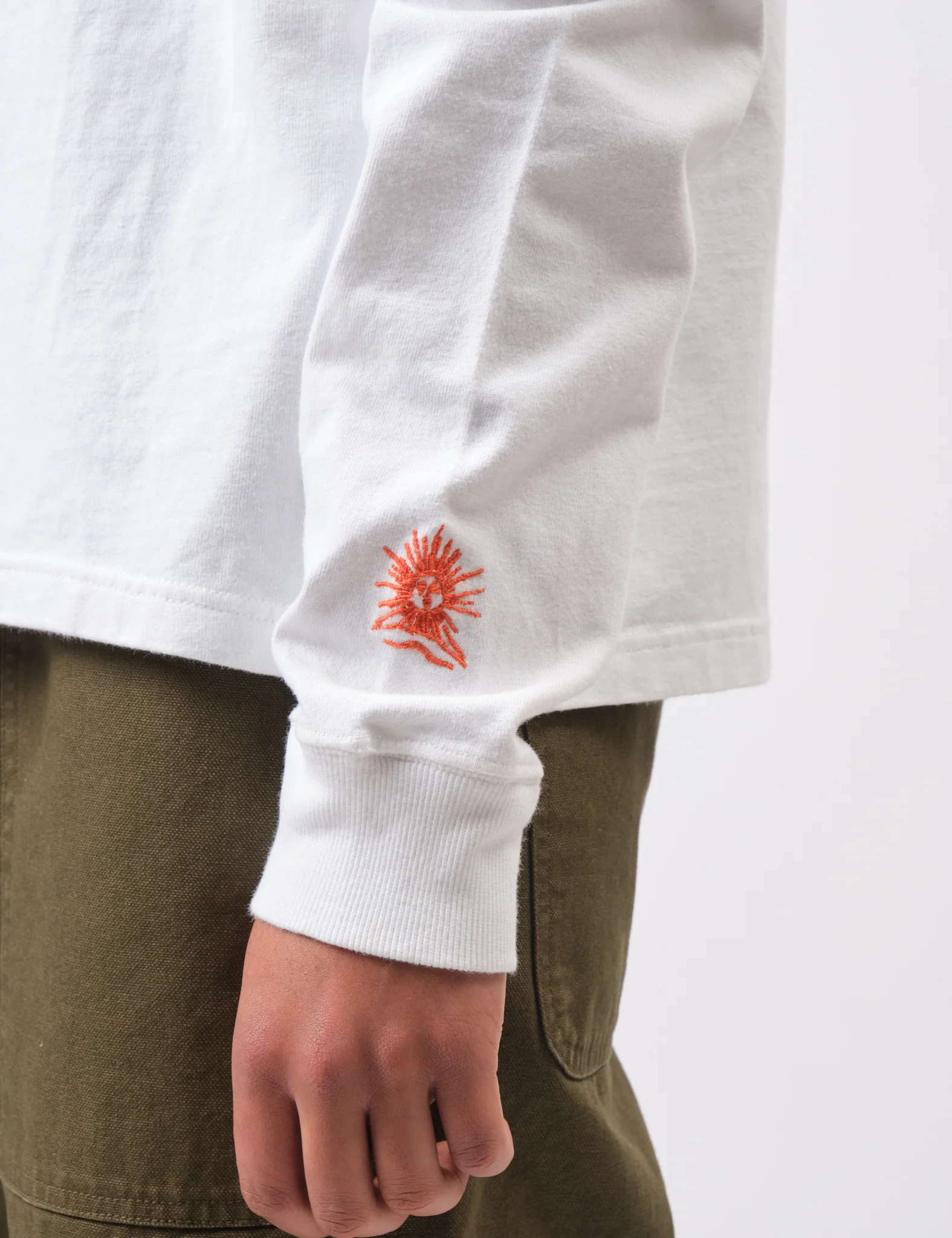 Bhode Turtle Neck Long Sleeve Jersey 300gsm - White - Image 2