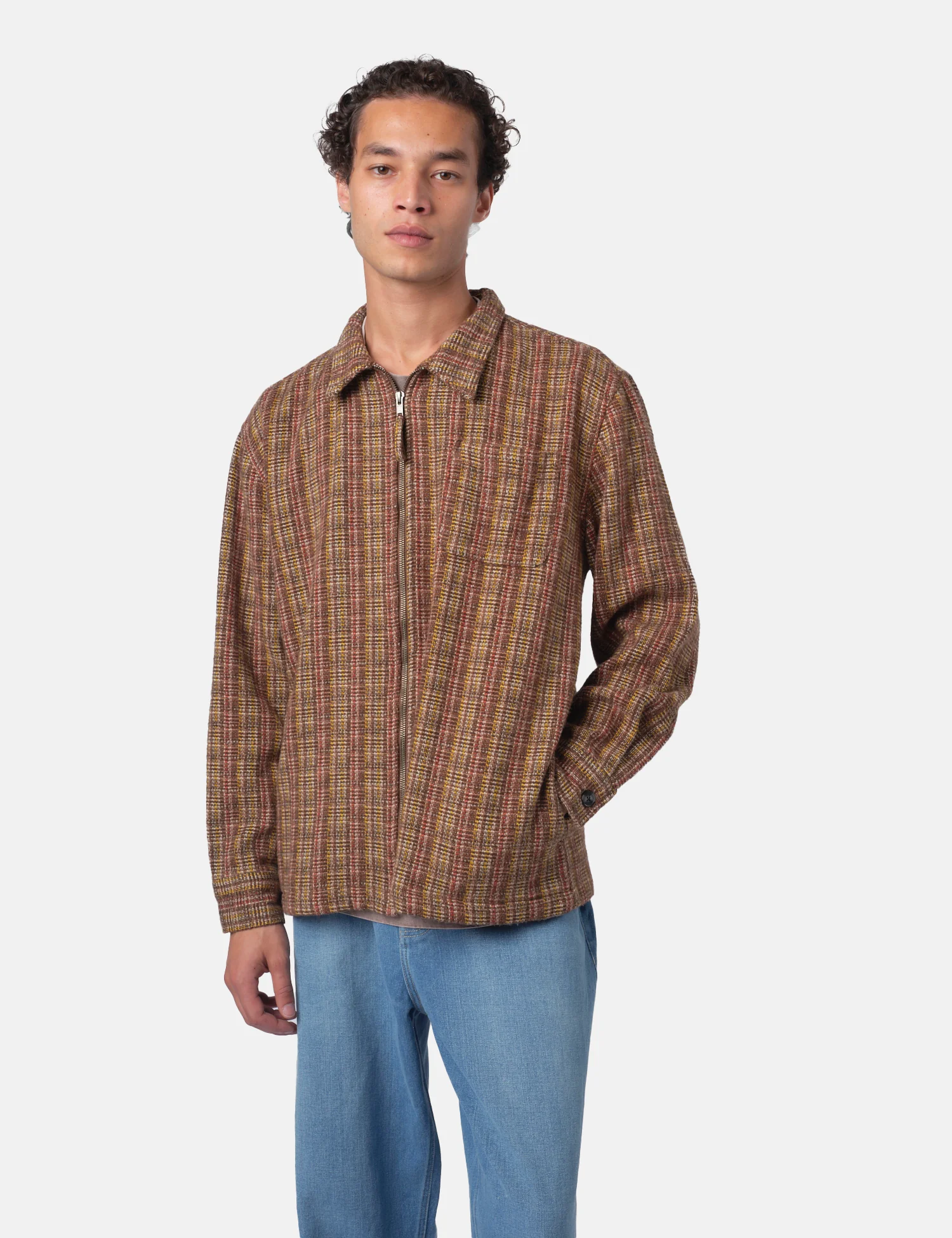 Bhode Zip Shirt (Slubby) - Brown - Image 6