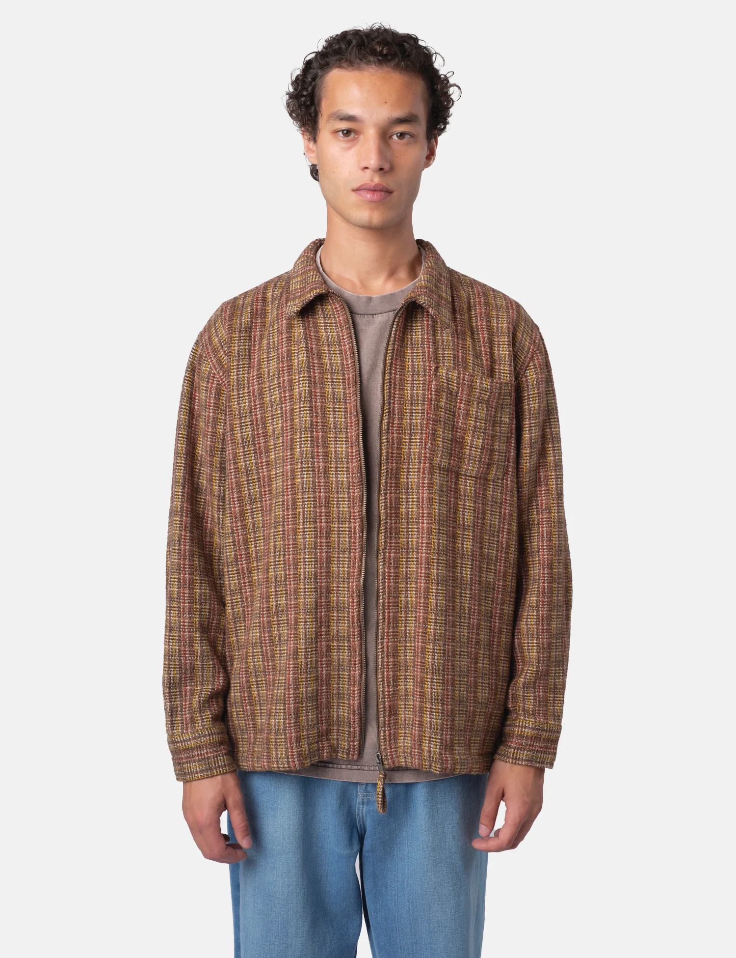 Bhode Zip Shirt (Slubby) - Brown - Image 7