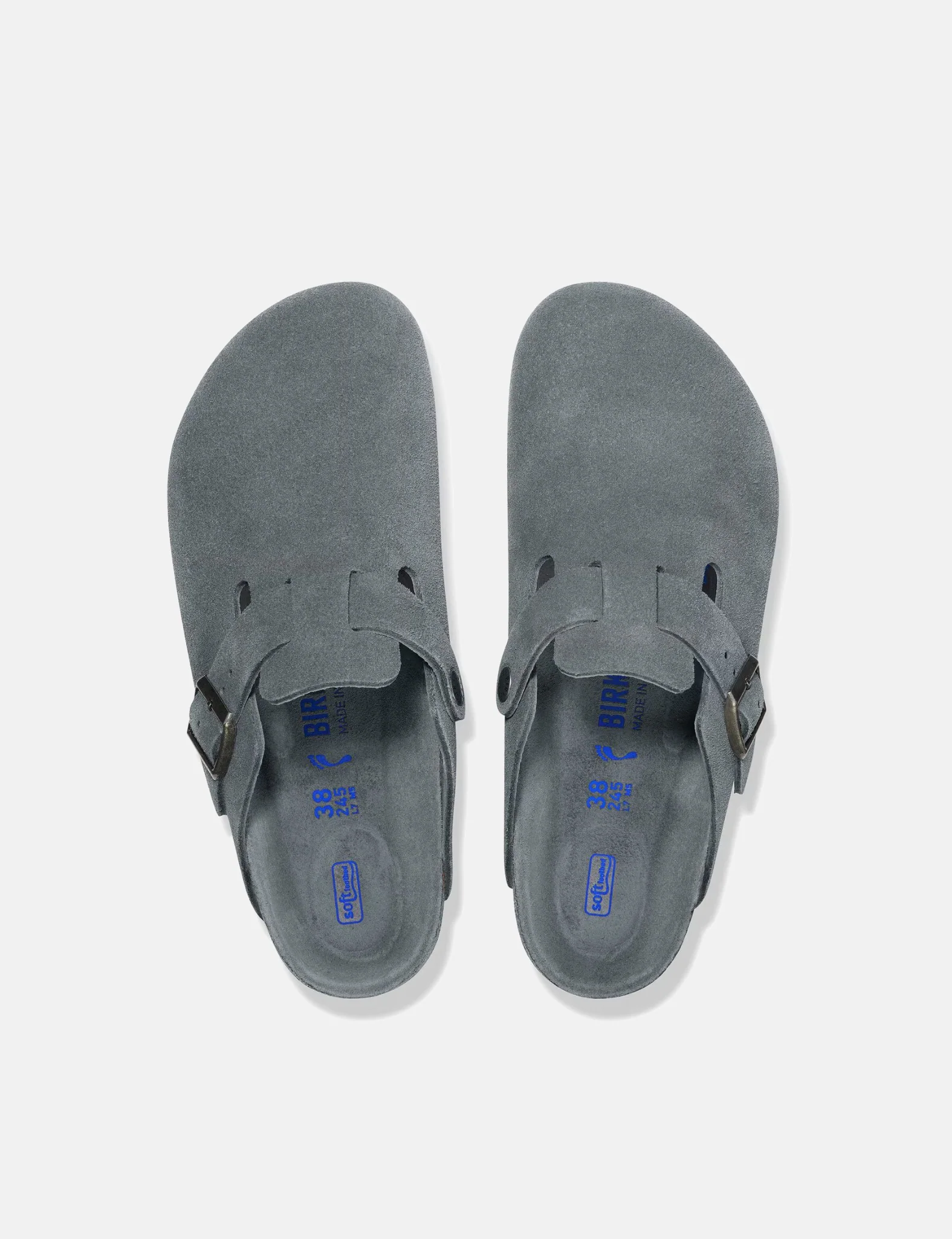Birkenstock Boston Suede Clogs (Regular) - Basalt Gray - Image 3